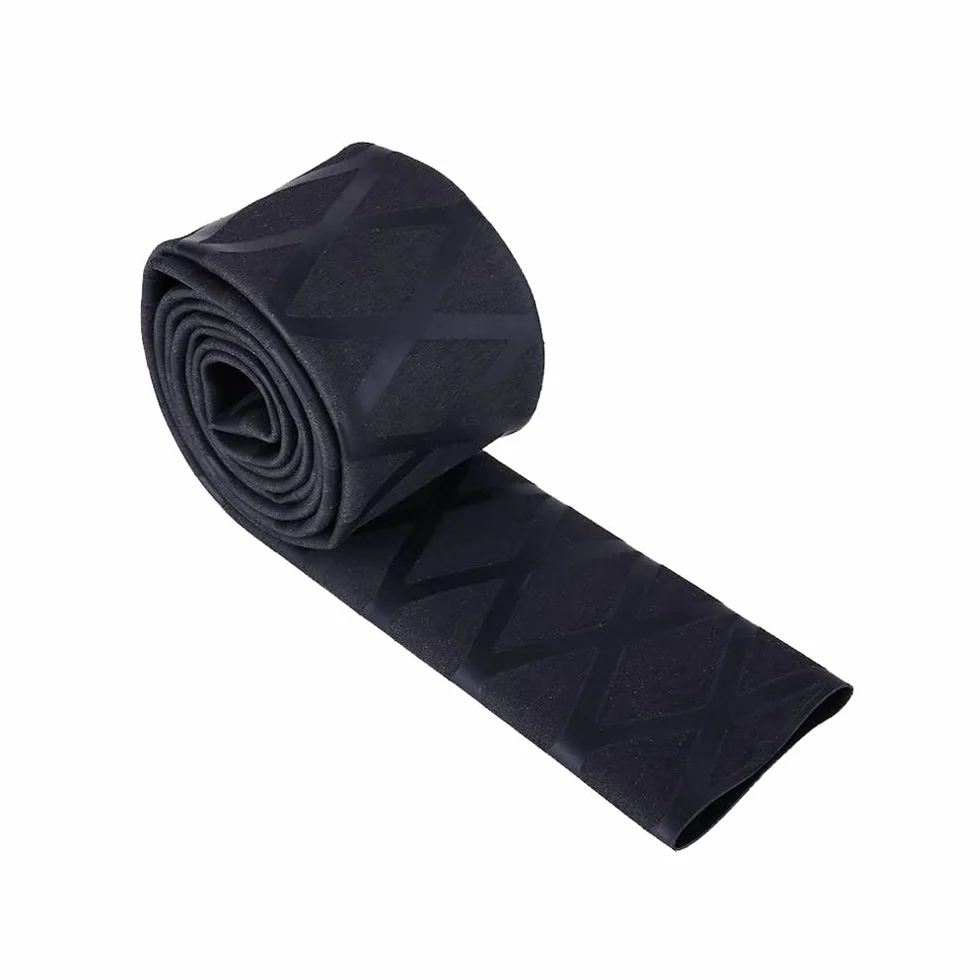 Tubo Termorretráctil Antideslizamiento Fundas Cinta Adhesiva Raqueta Calor Encoger Agarres Antideslizantes para Raquetas de Tenis y Caña de Pescar (Negro, 3,5 x 100 cm)