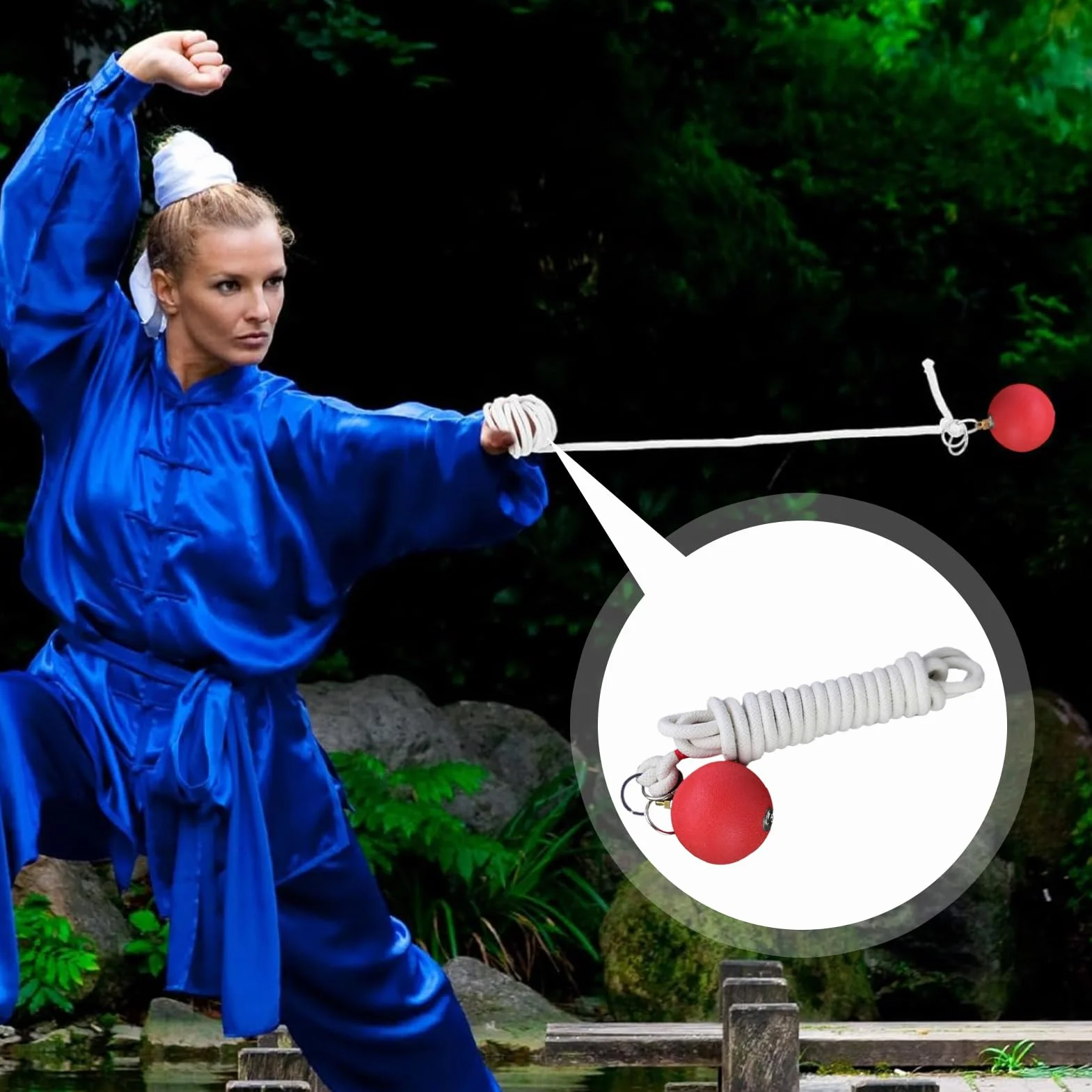 Rope Dart Hammer, Rubber Throw Practice Rope Darts, Martial Arts Soft Equipment, 137.8 Inches