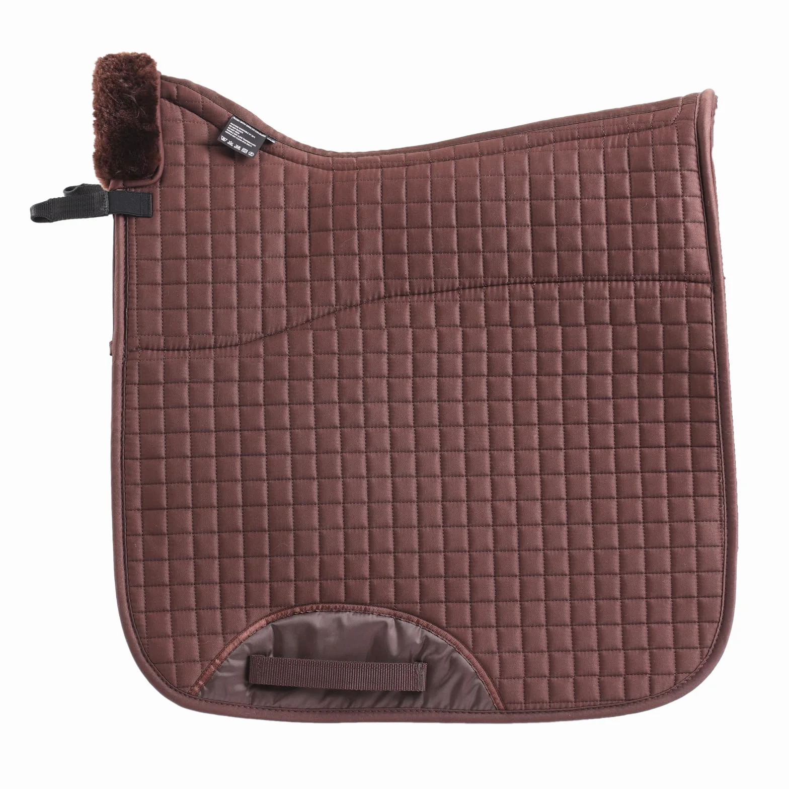 Almohadilla de piel sintética para silla de montar a caballo, manta completa Numnah Saddlecloth cuadrada con columna vertebral transparente de alta marchitura para montar a caballo, absorción
