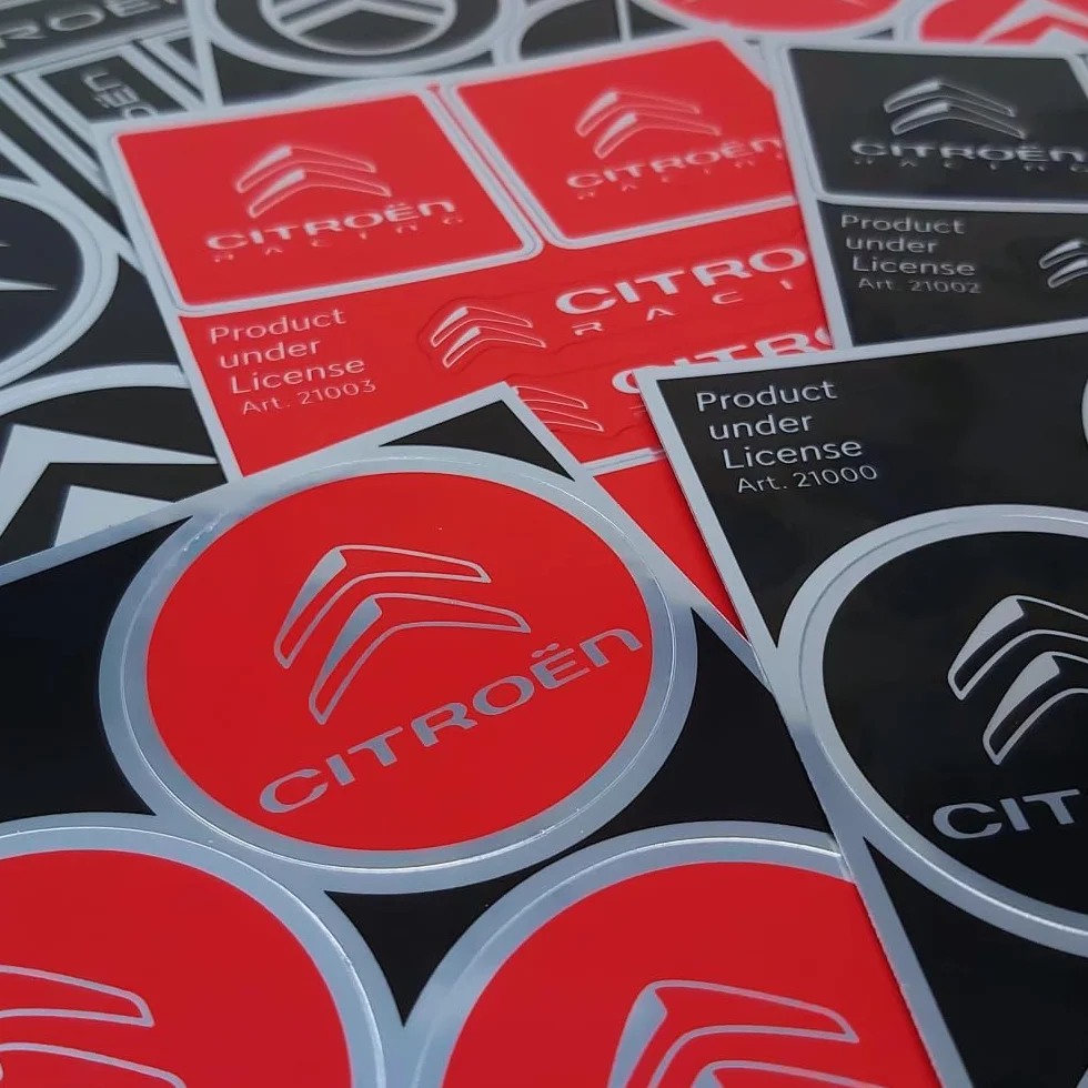 Citroen Racing Pegatinas Oficiales 6 Logotipos, Negro