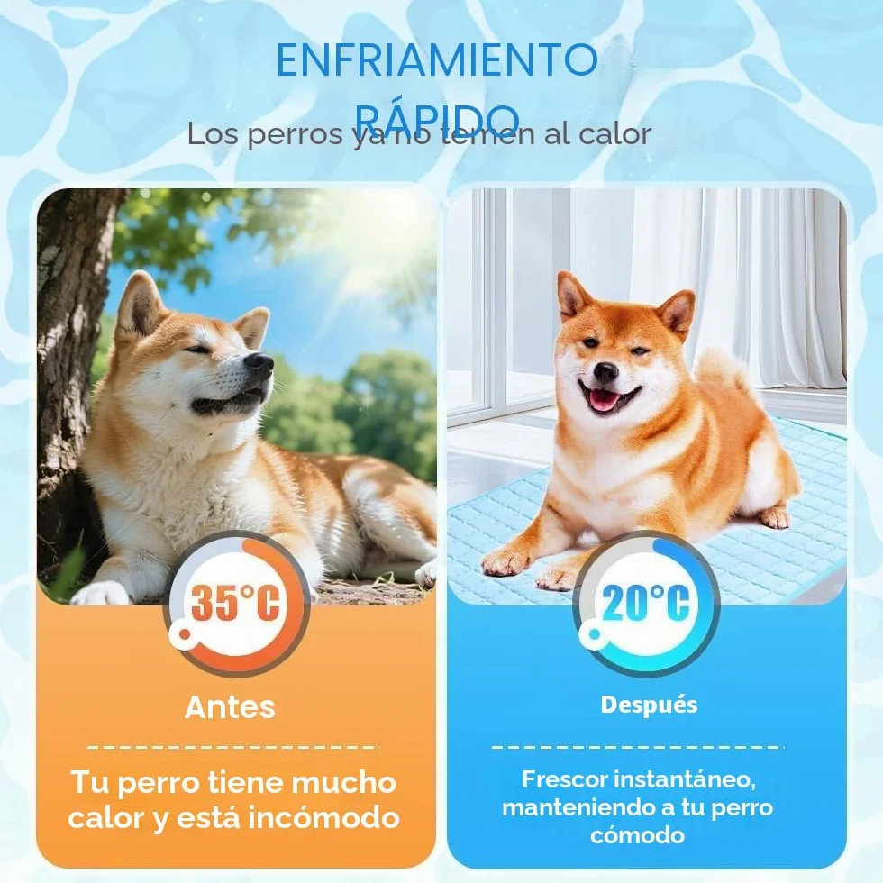 2025 Nueva alfombrilla de refrigeración para perros, cojín de refrigeración portátil lavable para mascotas para perros y gatos, alfombrilla de dormir para hogar y exterior, refrigeración para mascotas