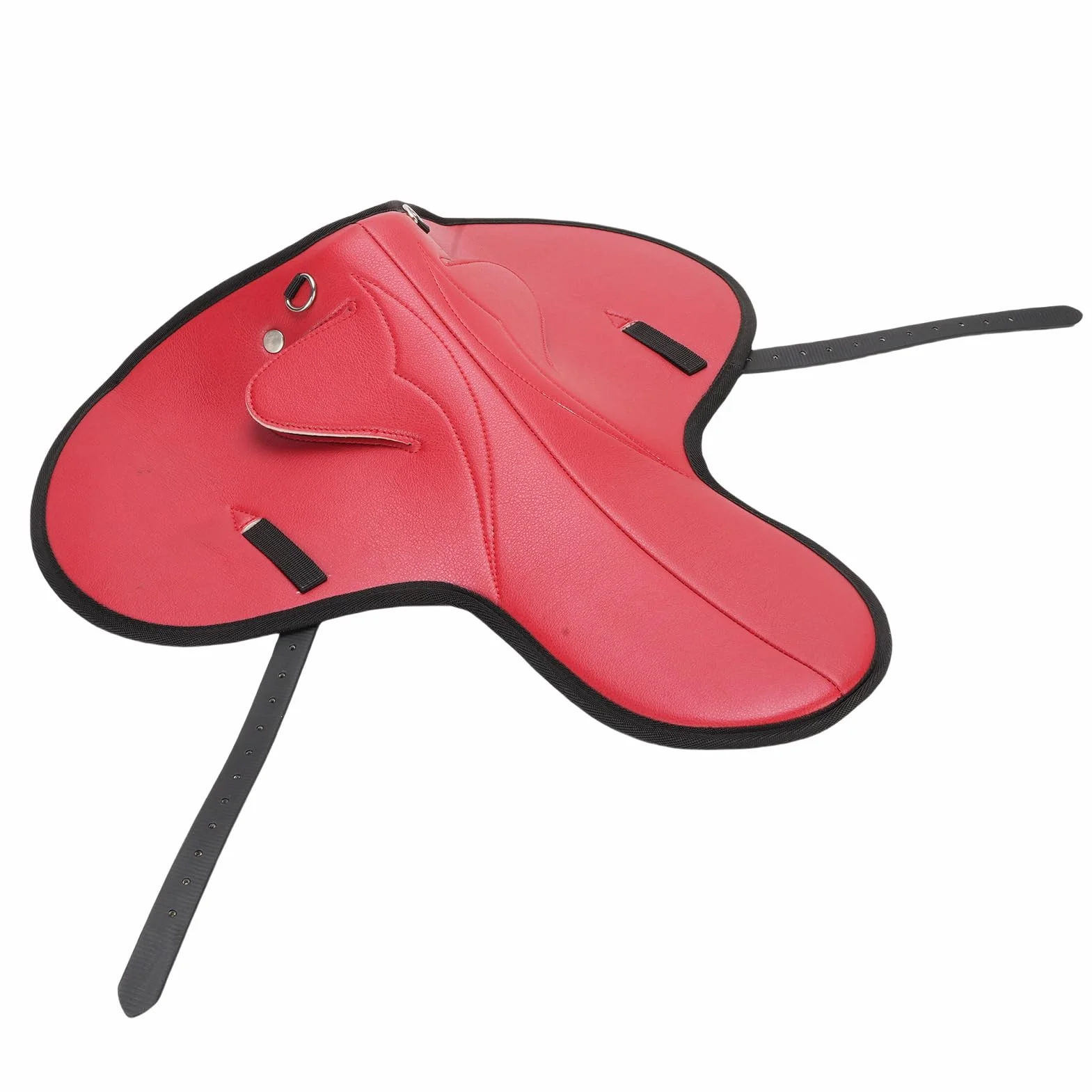 Tnfeeon Almohadilla para Silla de Montar de Caballo Almohadilla Antideslizante Roja con Fibra Súper Fina Que Absorbe los Golpes Diseño Ergonómico para Montar, Doma, Saltar, Eventos Competitivos