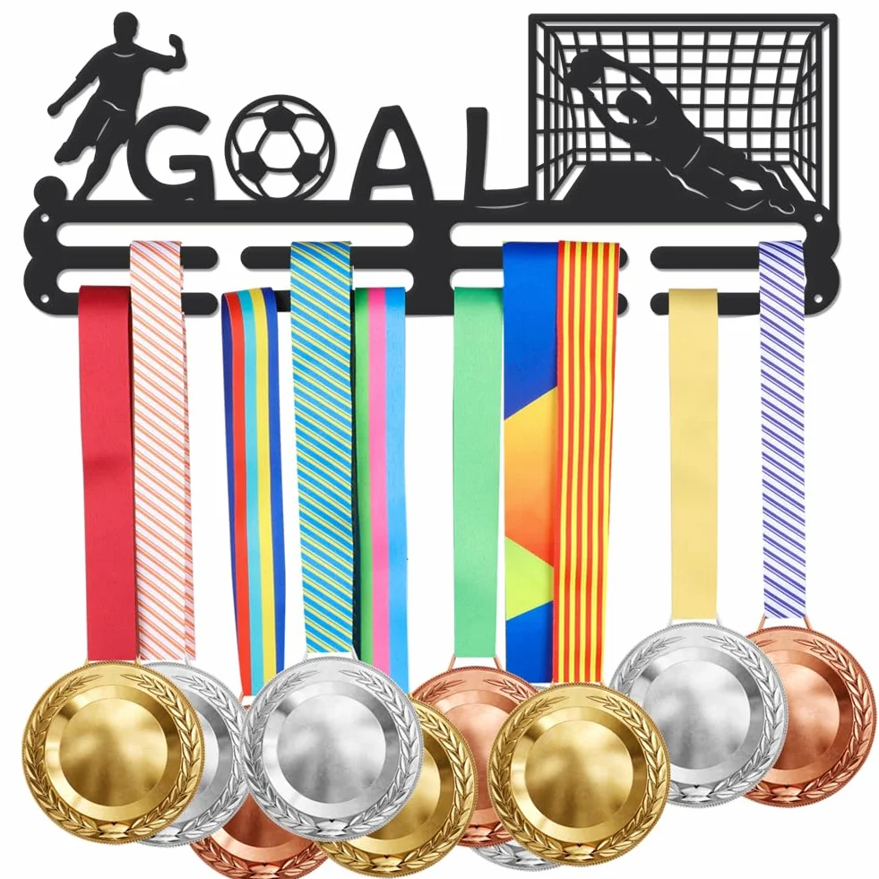 SUPERDANT Medallas de Fútbol Estante de Pared para Exhibición Marco de Cinta de Premios
