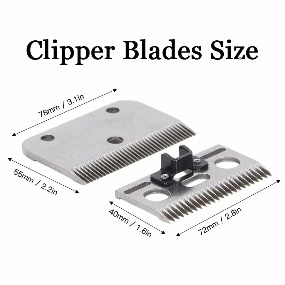 Cuchillas de Esquiladora Caballos, 35 Dientes Horse Clipper Blades Profesionales, Acero Inoxidable Set de Cuchillas de Recambio Universales, para Caballos Perros Burros Mulos Cabras Ganado