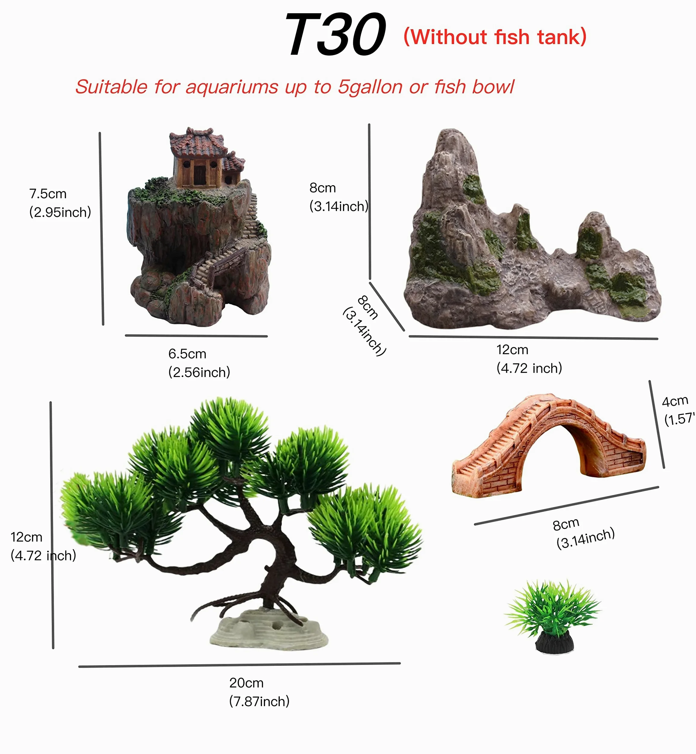 AWXZOM Aquarium Decor Plastic Plants