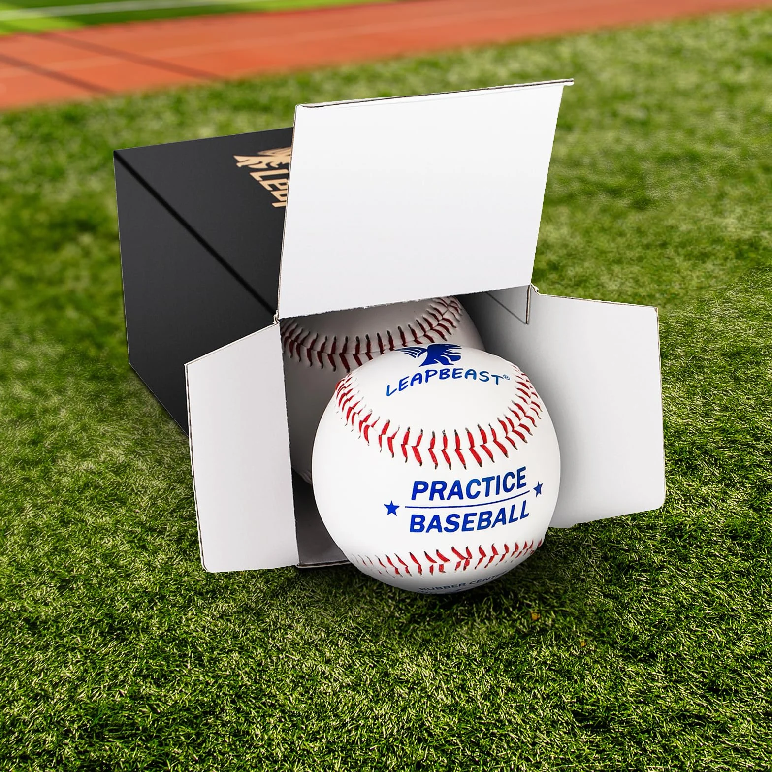 LeapBeast Pelotas de Béisbol Profesionales 9", PU Cosido a Mano, 3 Piezas, Dura/Blanda