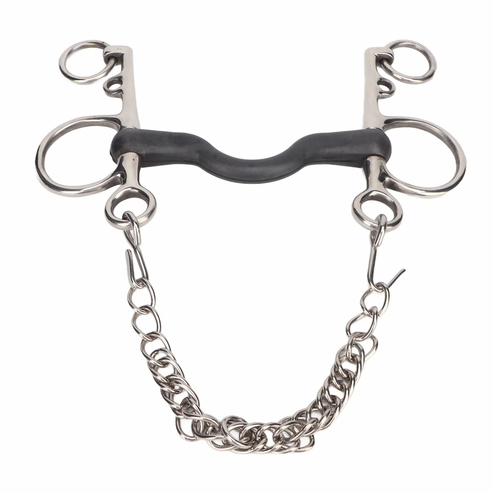 Pongnas Filete de Boca de Caballo, Filete de Caballo de Acero Inoxidable Pulido a Mano, Resistente y de Fácil Control, Seguro para Accesorios para Caballos (135MM)