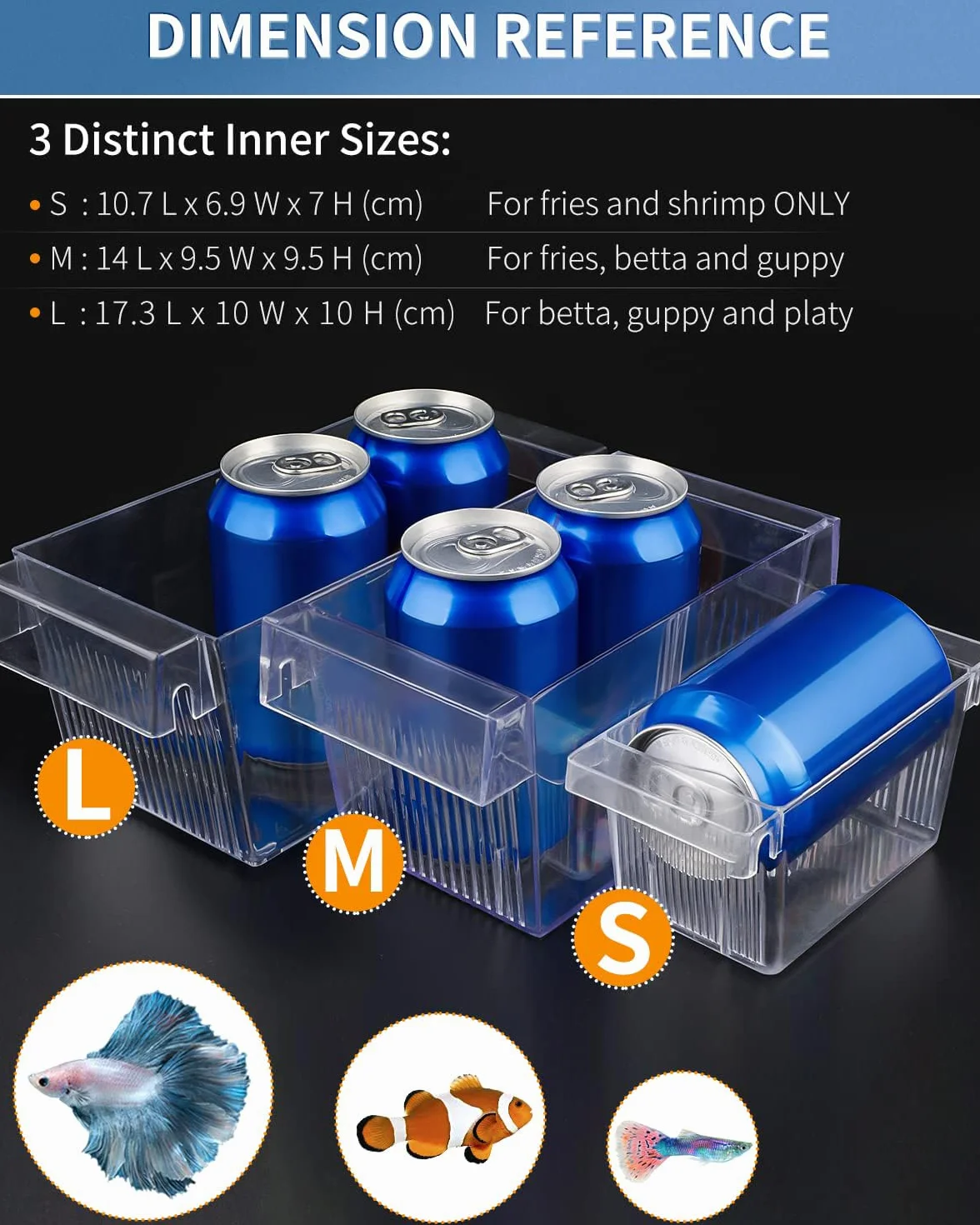 Pawfly Caja de Cría para Peces de Acuario Acrílico Incubadora Tanque con Ventosas Caja de Aislamiento Grande para Peces Bebé Camarón Betta Guppy y Platy