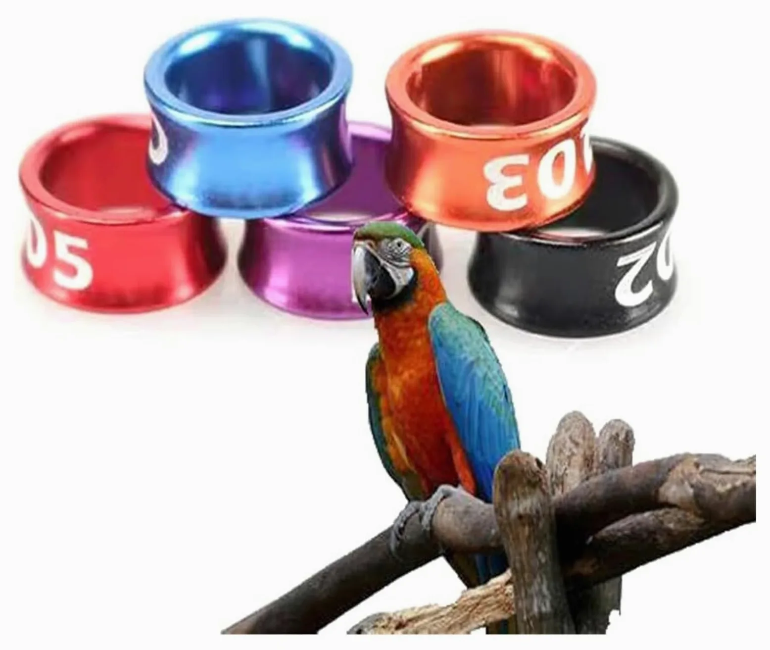 Anillos de piernas de pájaro de Aluminio, Anillos de Aluminio for Patas de identificación de pájaros, diámetro Multicolor de 4-8mm, Paquete de 50-200 Piezas(Mixed Colors8.0mm,200pc)