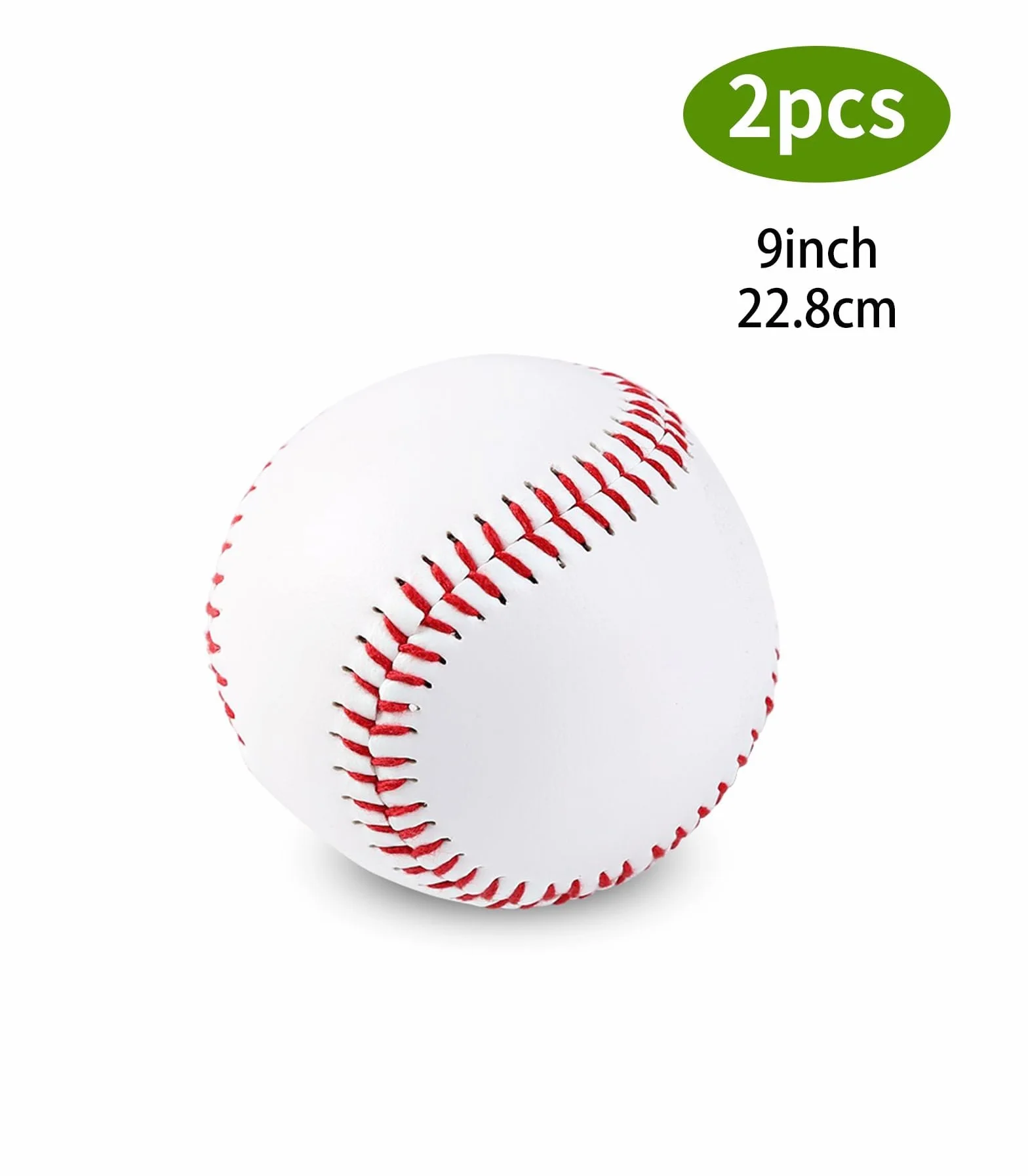 Pelotas de Béisbol Suave de Práctica PU 9 Pulgadas, Reducir Impacto Entrenamiento, 2 Piezas