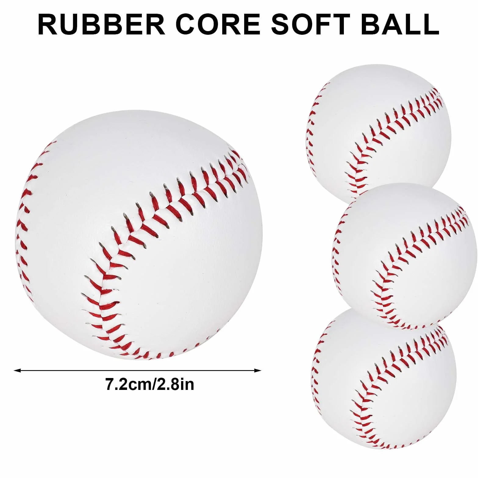Pelotas de Béisbol Profesionales 4 Piezas, para Entrenamiento de Jóvenes Adultos y Juegos