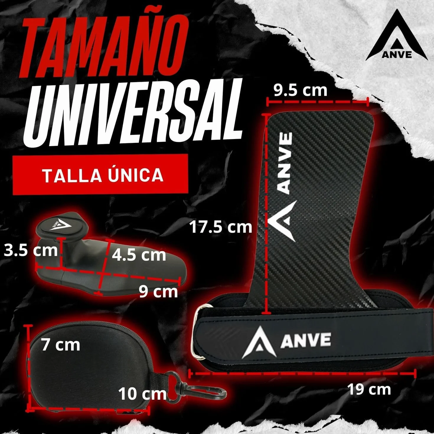 ANVE Calleras Crossfit Microfibra Carbono Bolsa Almacenamiento Agarre Silicona