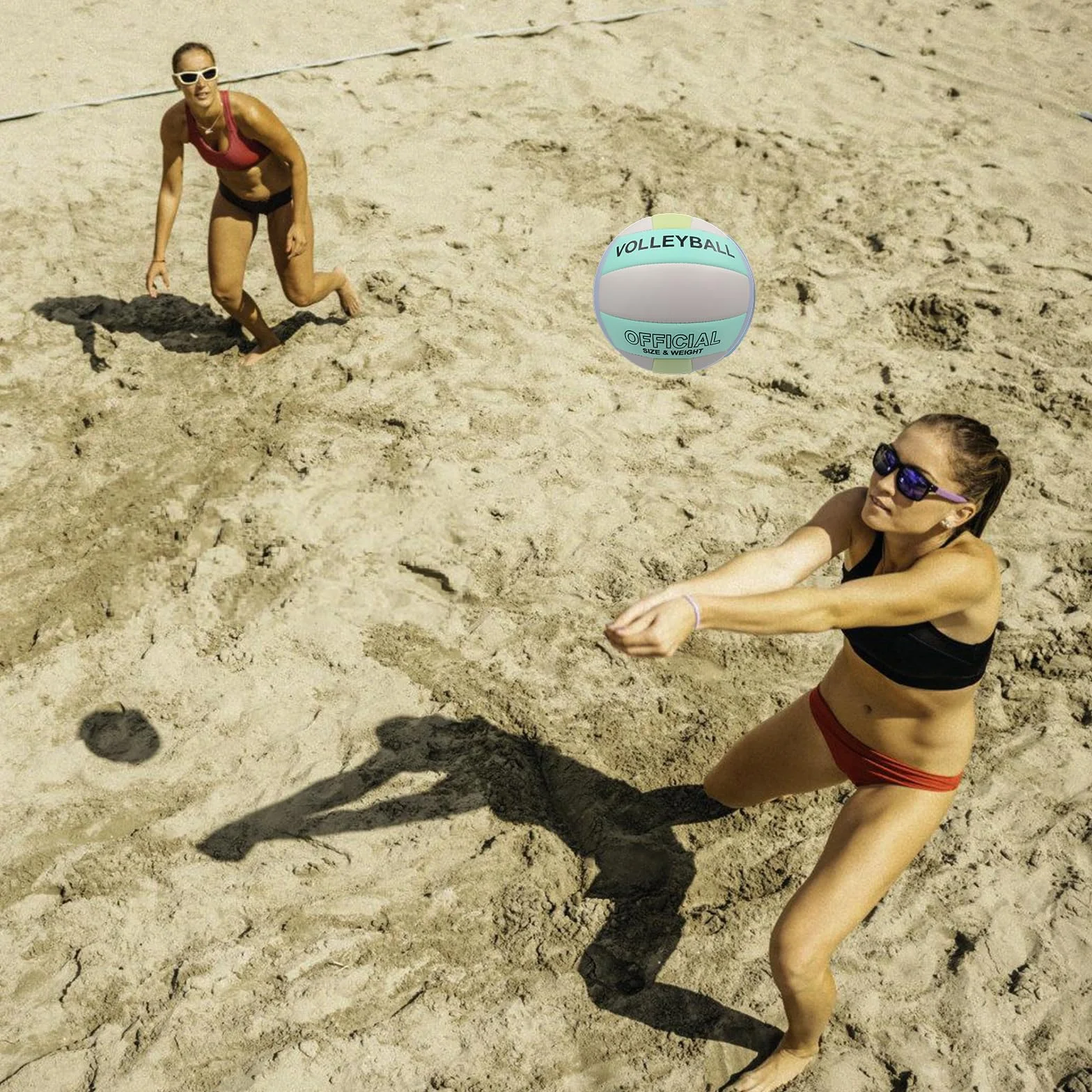 Balón de voleibol oficial tamaño 5 de poliuretano suave con inflador para playa interior y exterior