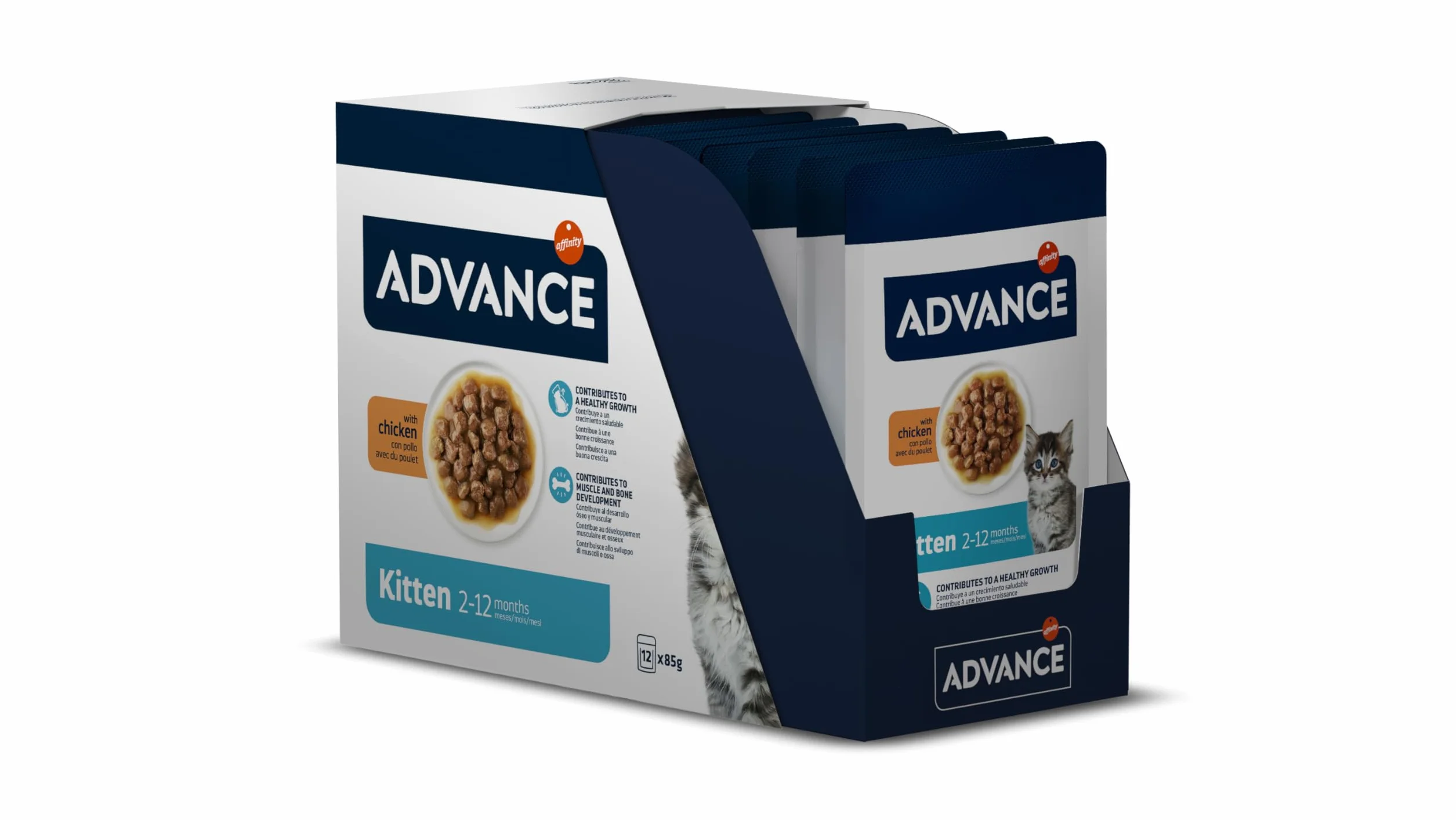 Advance Comida Húmeda para Gatitos con Pollo, Multipack 12 x 85 g, Total 1.02 kg