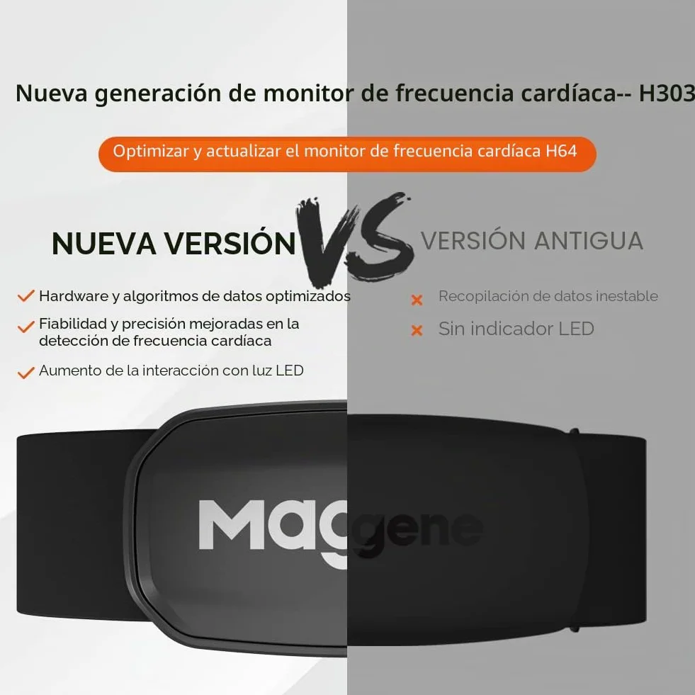 Magene H303 Heart Rate Monitor Chest Strap Ant+ Bluetooth iOS Android