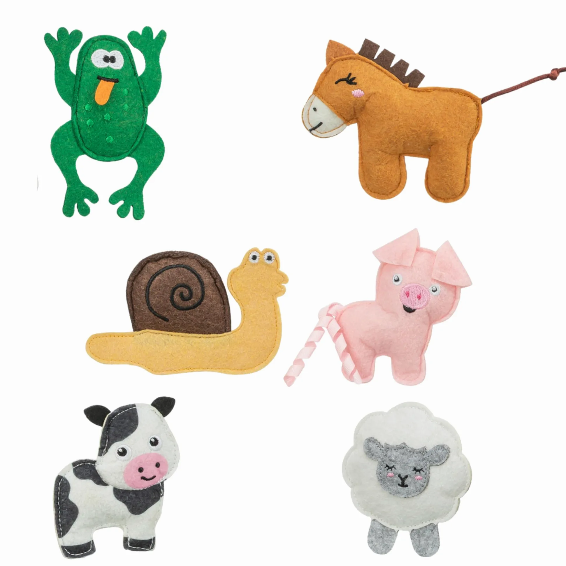 TRIXIE Animales de Granja de Fieltro para Gatos con Hierba gatera – 1 Pieza