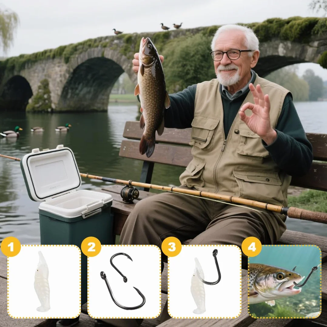 Kit de Pesca de Supervivencia 3 Pack, Compacto Básico con Cebo para Gambas y Accesorios