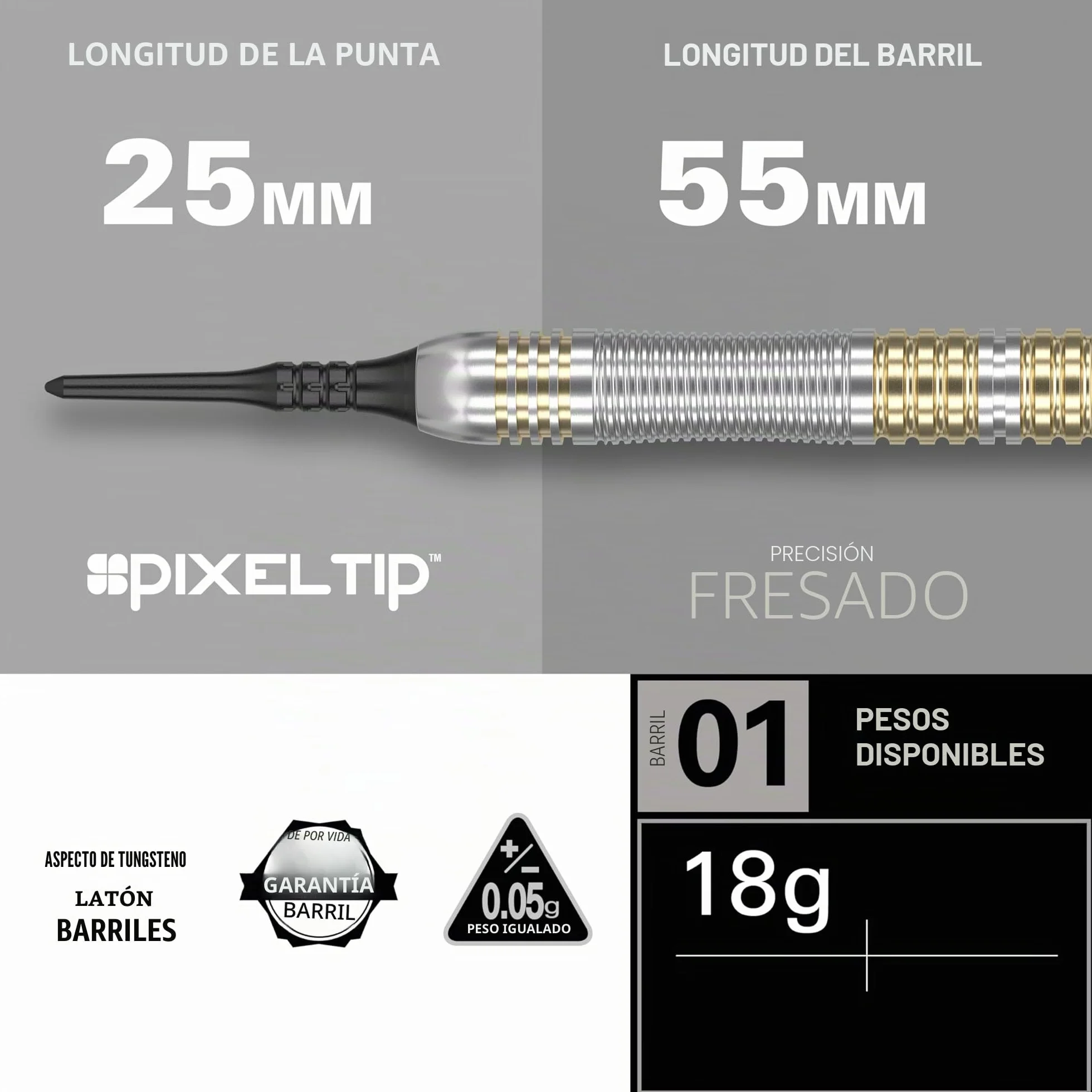 Target Darts Rob Cross 18G Juego de Dardos de Punta Blanda de Latón