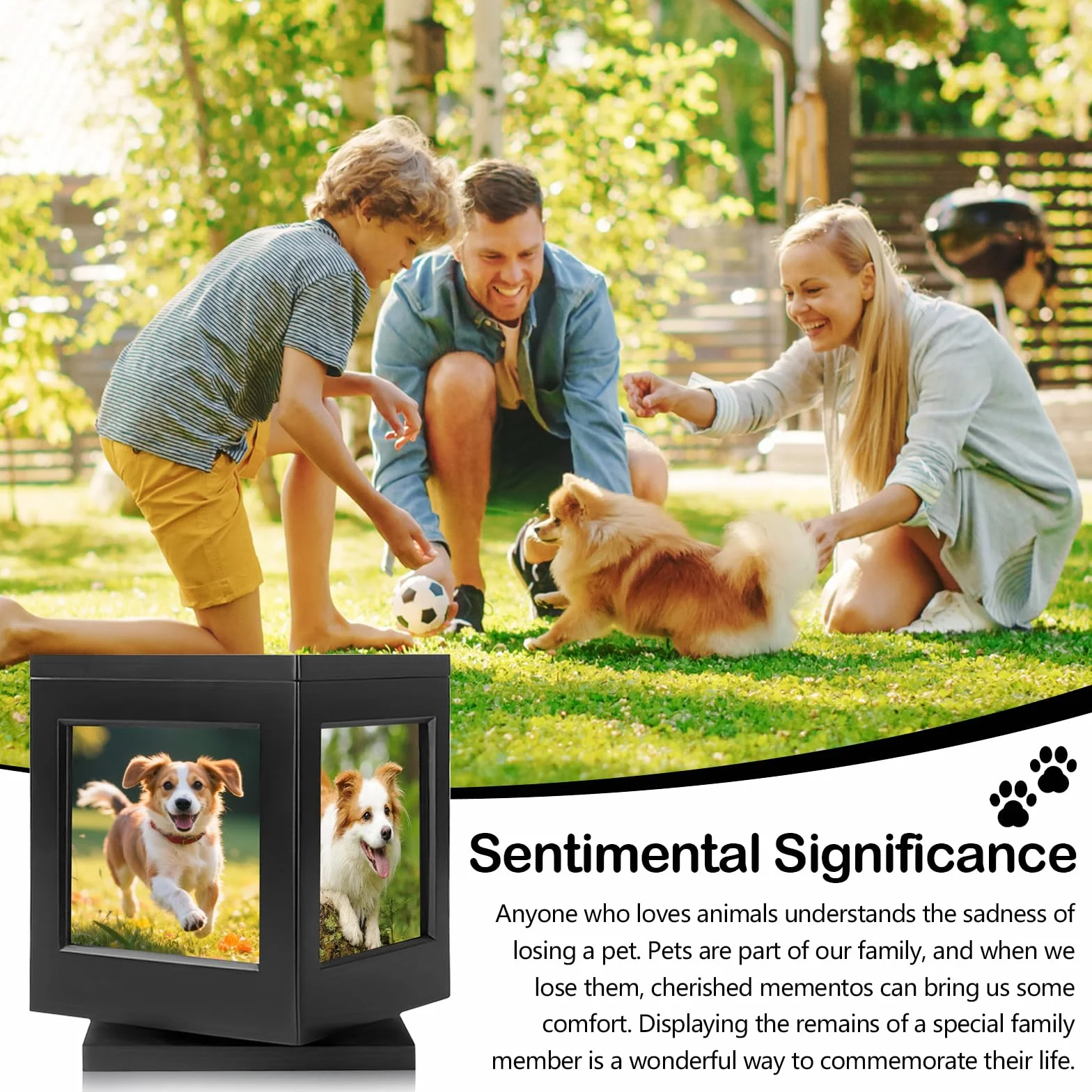 Urna para Mascotas, Marco de la Foto del Recuerdo de la Caja para Gatos Perros Madera Pet Memorial urna para Cenizas Caja Personalizada de Recuerdo para Cenizas de Perro o Gato