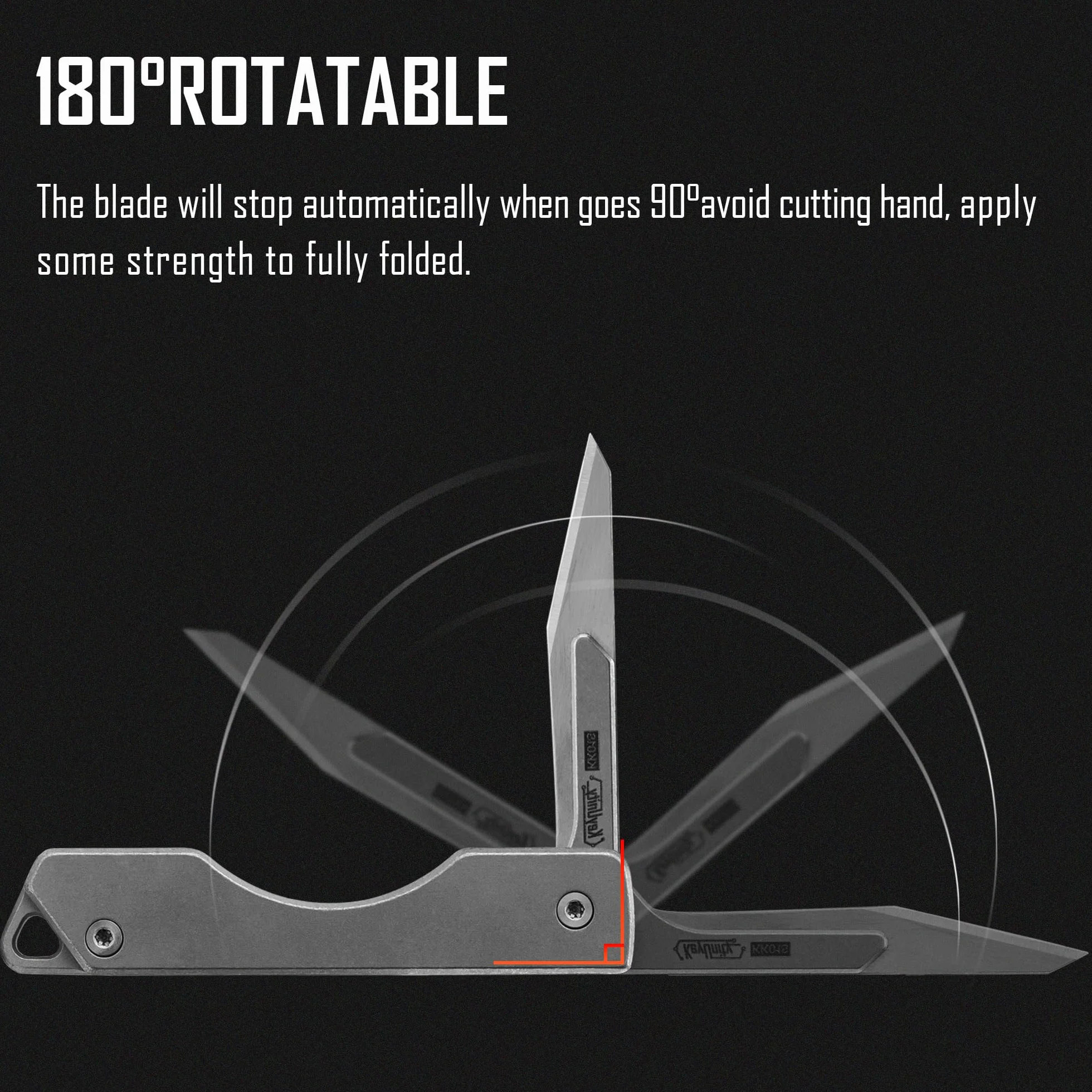 KeyUnity Cuchillo plegable de titanio KK01S EDC con hoja reemplazable