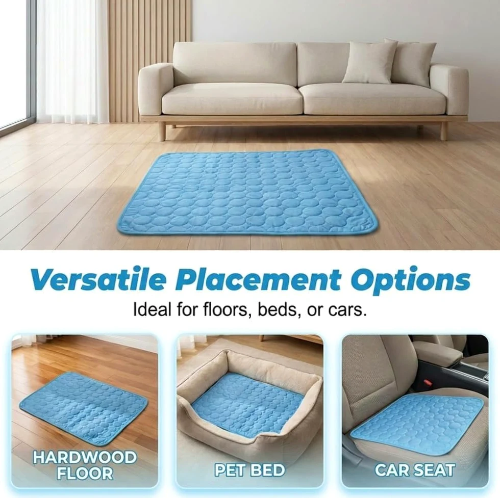Alfombrilla Refrescante para Mascotas (Perros Y Gatos) - Plegable, Transpirable Y Lavable. Alivio Veraniego para Mascotas Pequeñas. - Uso En Interiores. Drak Gray XX-Large