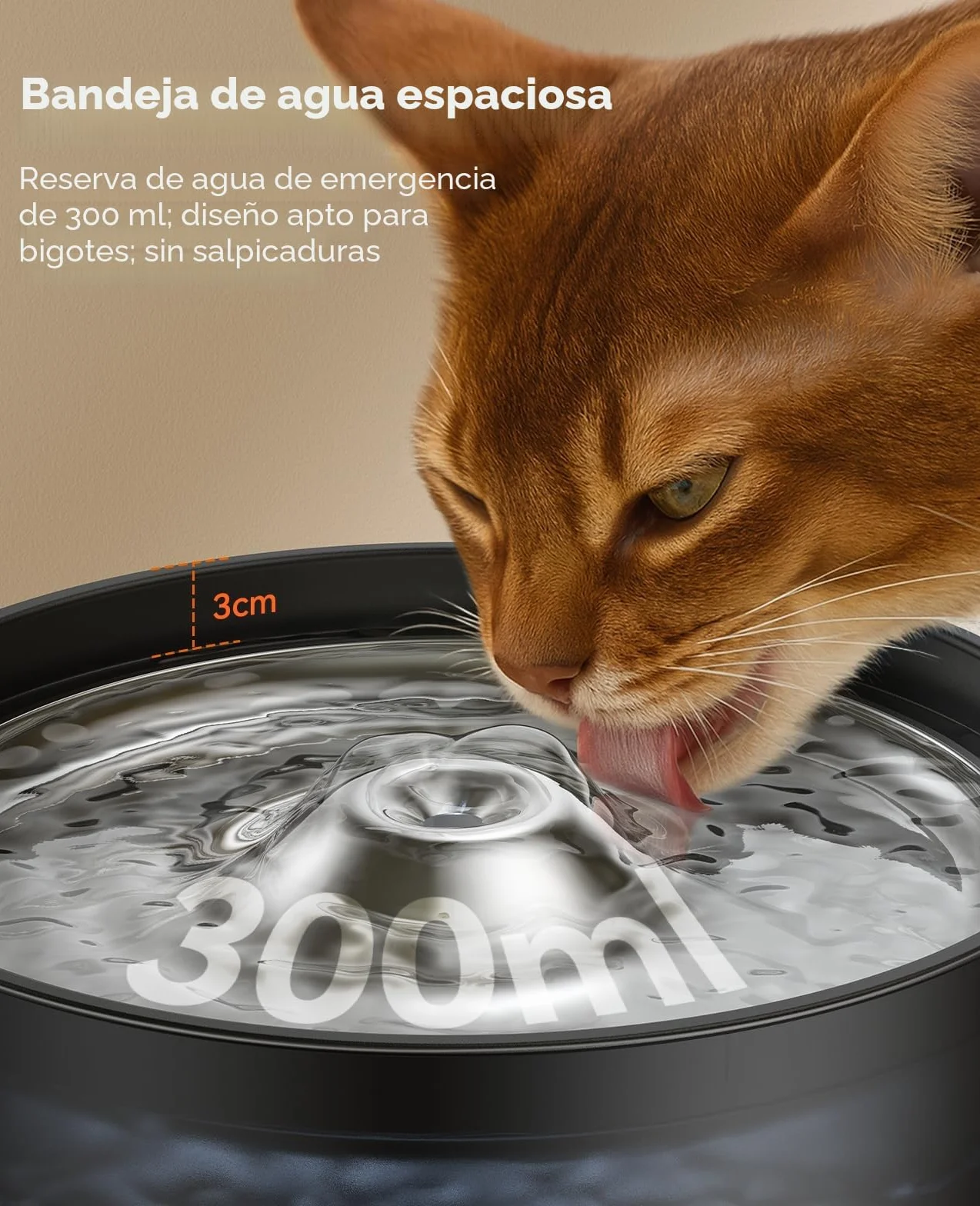 FEELNEEDY Fuente para Gatos 3L Bebedero de Agua Gatos, Súper Silenciosa, Cubeta en Acero Inoxidable, Fácil de Limpiar, con LED y 1 Filtro de Carbón Activado, Negra