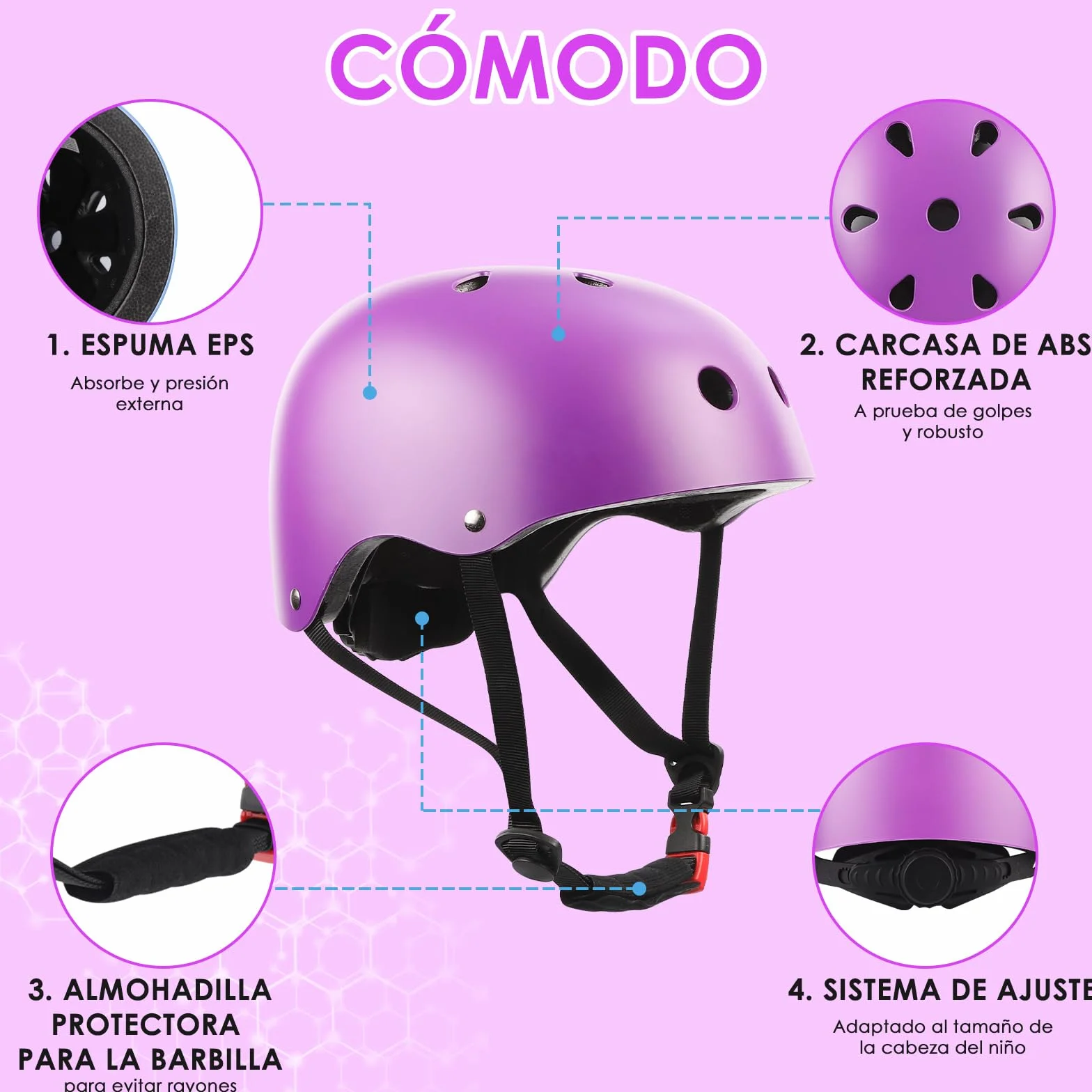 ZWOOS Protecciones Patines Niño 7PCS Casco Rodilleras Coderas Muñequeras Ciclismo Patinaje