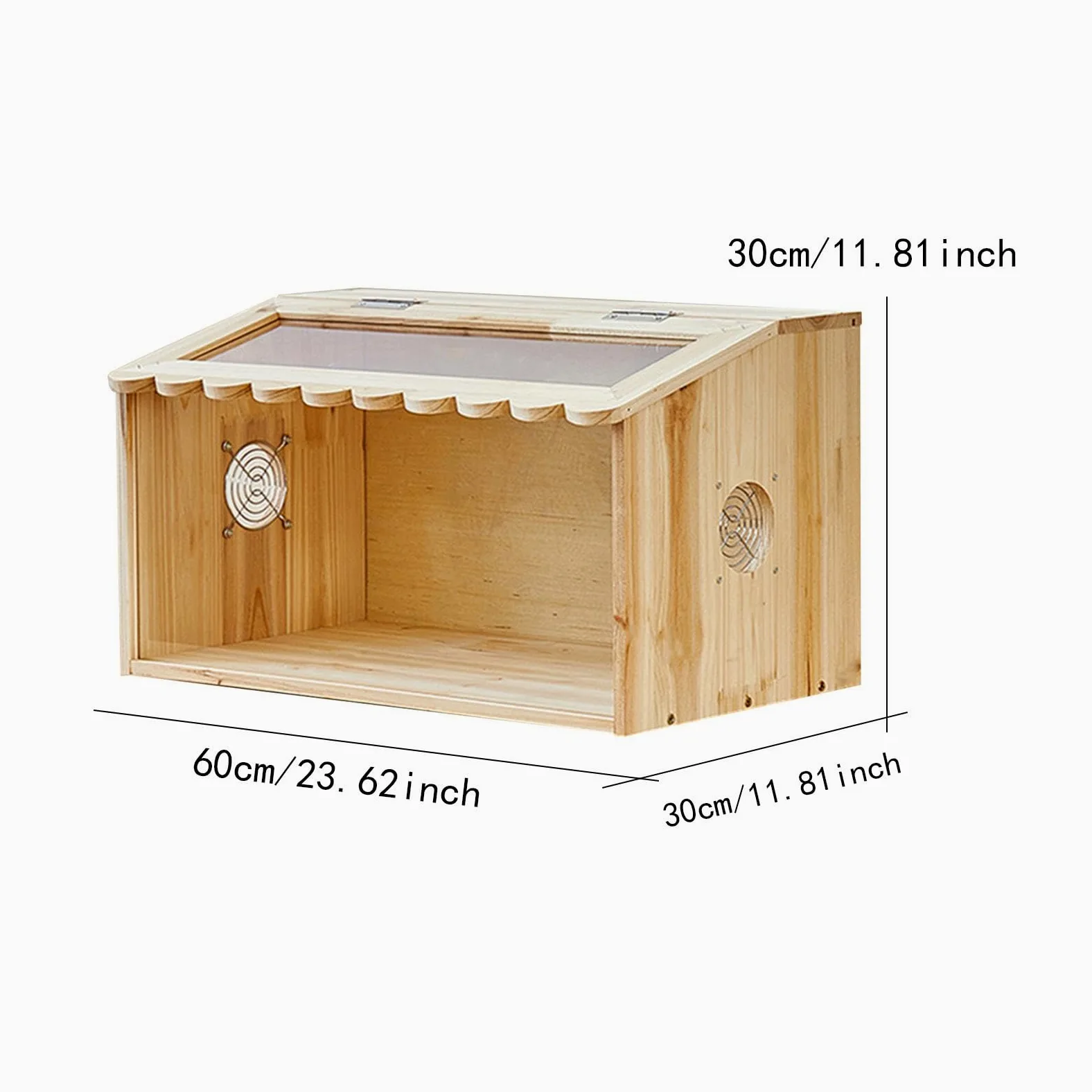 Harilla Criadero de con panorámica, Ligero y de fácil Acceso. Jaula de Madera para codornices, y hámsteres, Longitud 60 Cm