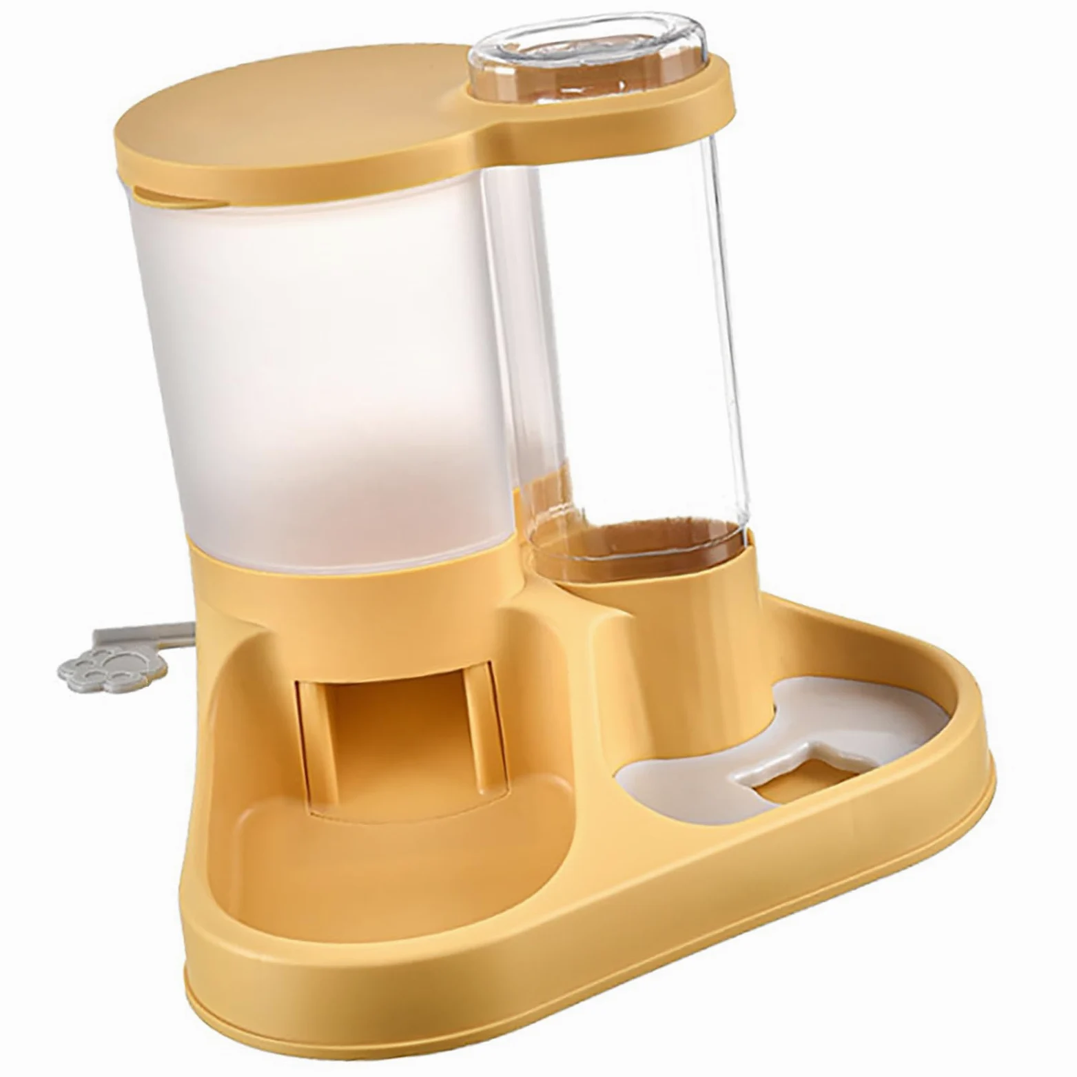 Comedero y Bebedero automático para Perros, dispensador de alimento y Agua para Mascotas de Gran Capacidad, diseño Transparente con Base Antideslizante para Perros, Gatos y