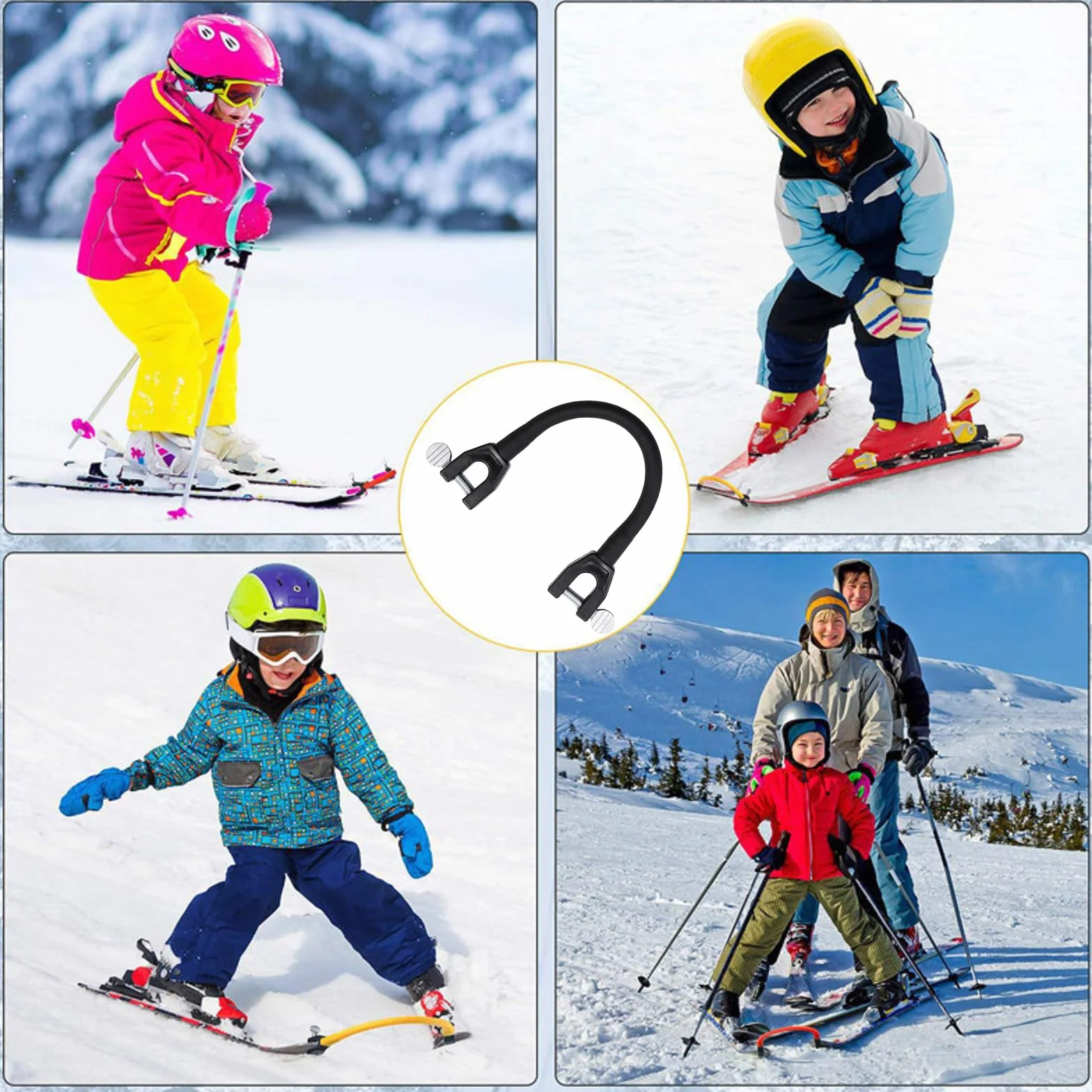 Entrenador de Conector de Punta de Esquí y Snowboard para Principiantes, Ayuda a Controlar la Velocidad (Negro)