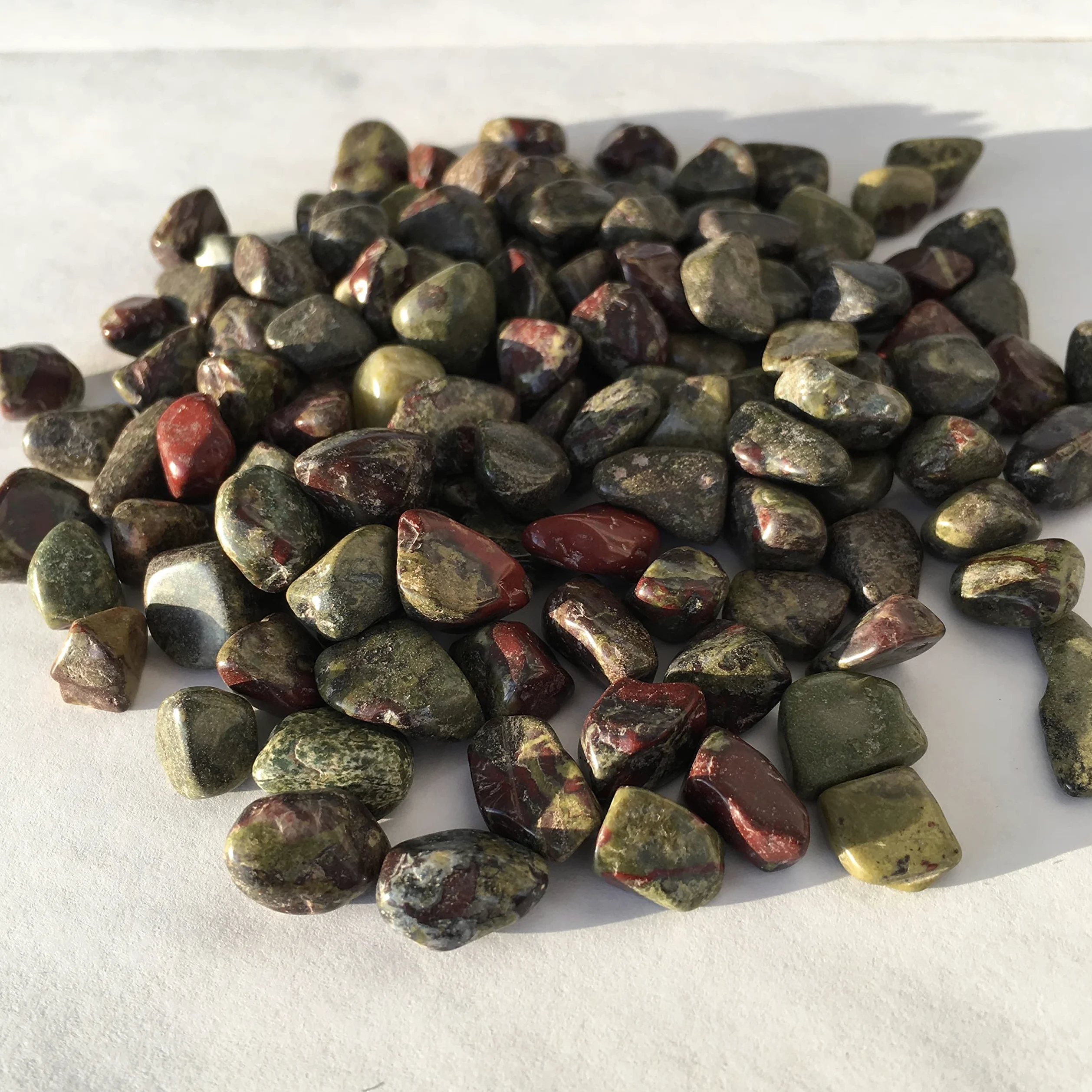 Cristal Natural Piedra de Sangre de dragón Natural Grava Piedra de Cristal Grava Acuario jardín decoración de Piedra Inicio Colecciones (Size : 500g)