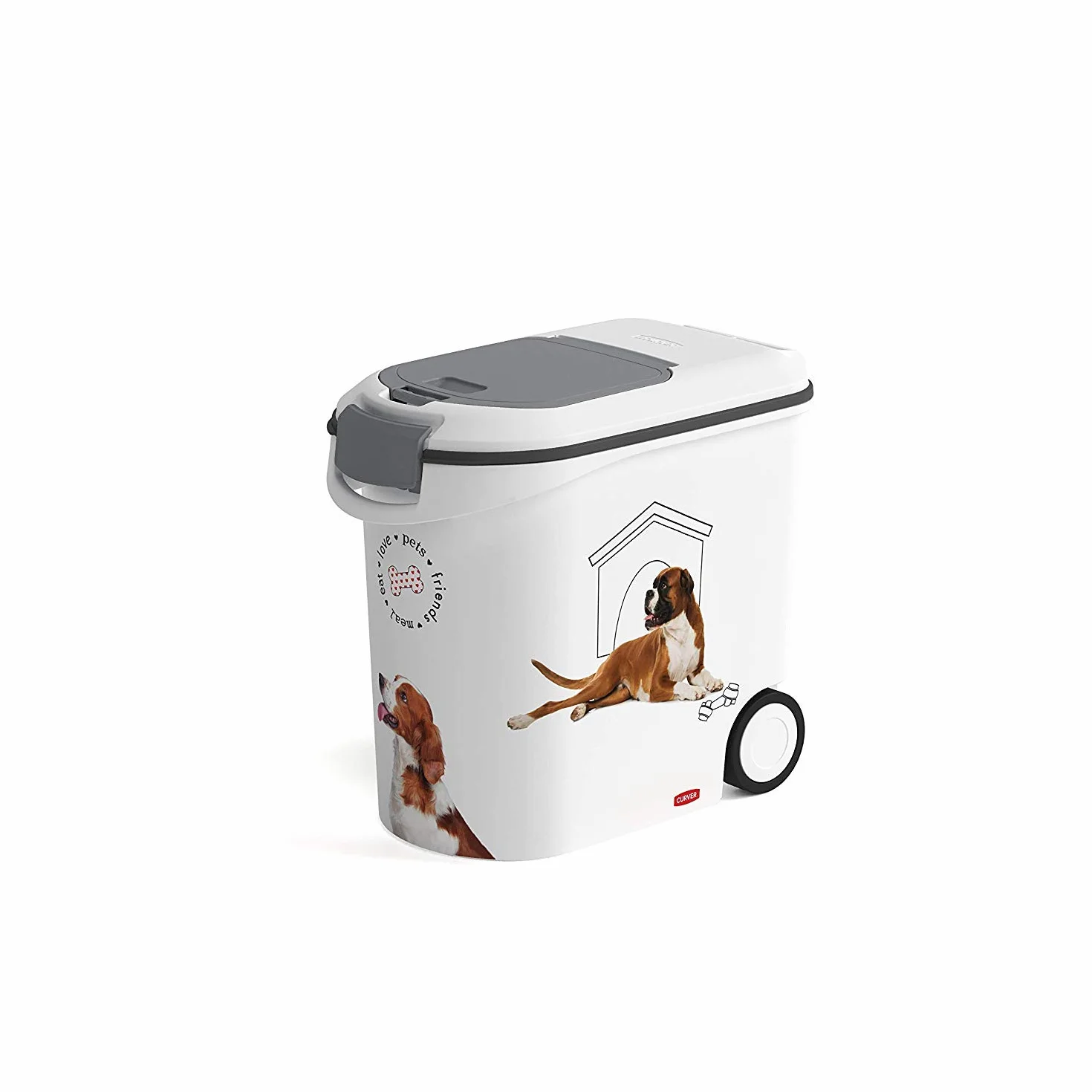 Curver 241095 - Contenedor para Pienso con Ruedas 12 Kg/ 35 L, 27 x 49 x 60 cm