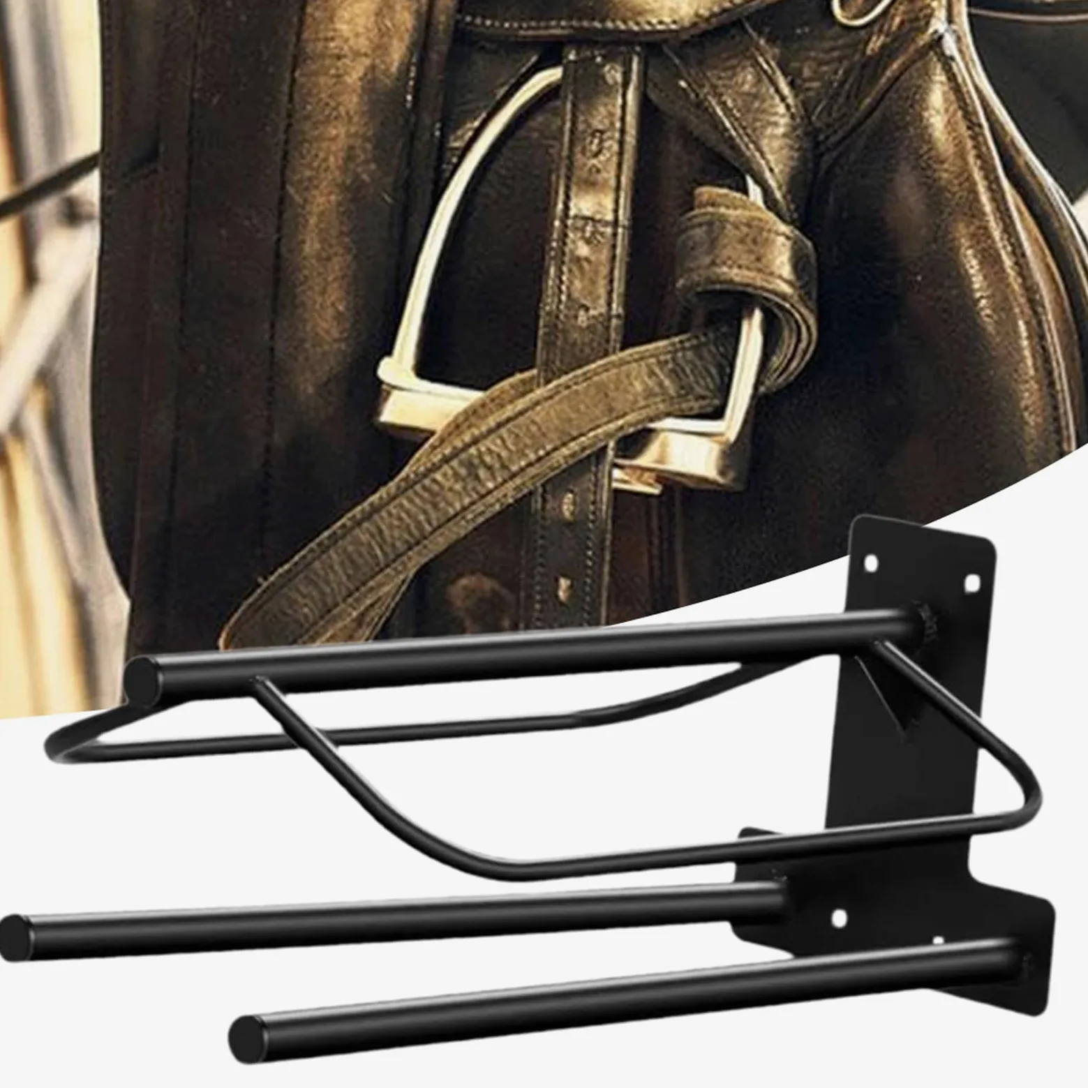 Soporte Para Silla De Montar Soporte Para Montura De Pared | Porta Brida De Caballo Para En El Hogar Exterior Granja Rancho Trabajo Equino Y Veterinario