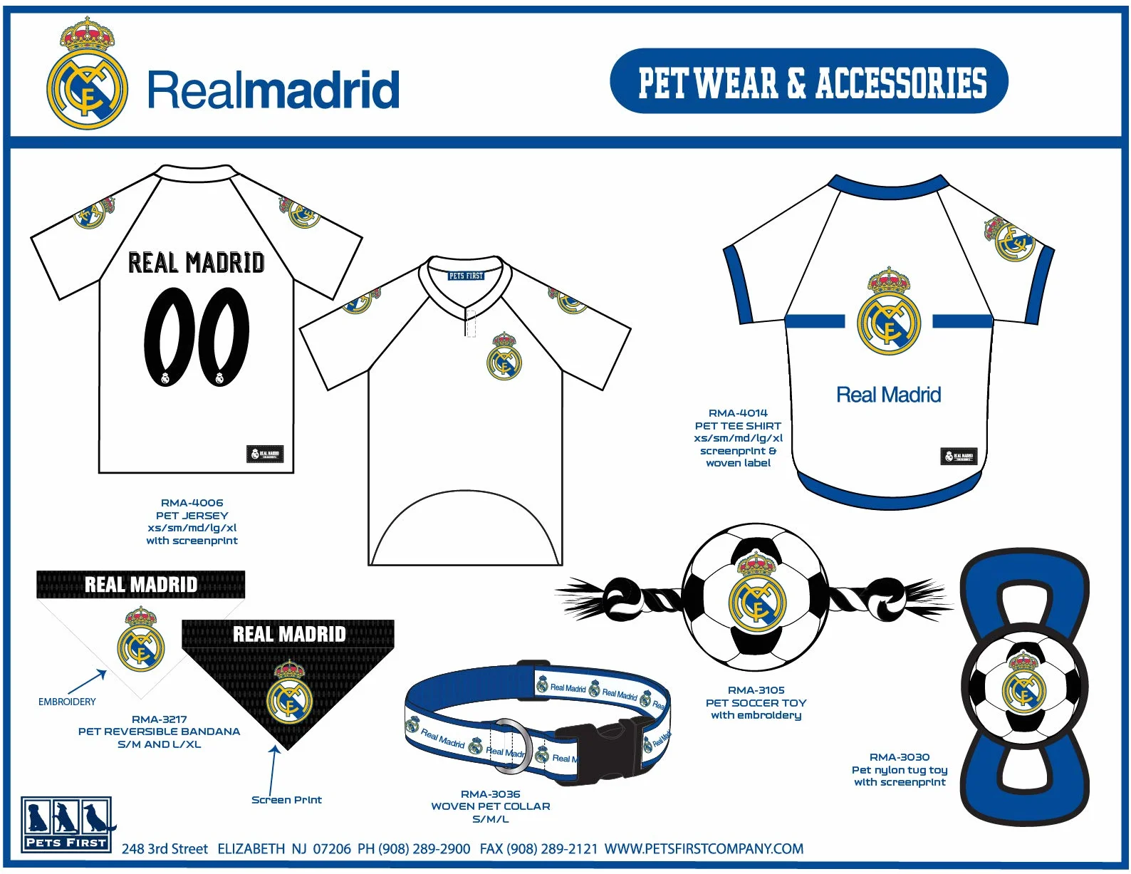 Pets First Collar Real Madrid MLS para Perro Grande Resistente Color del Equipo