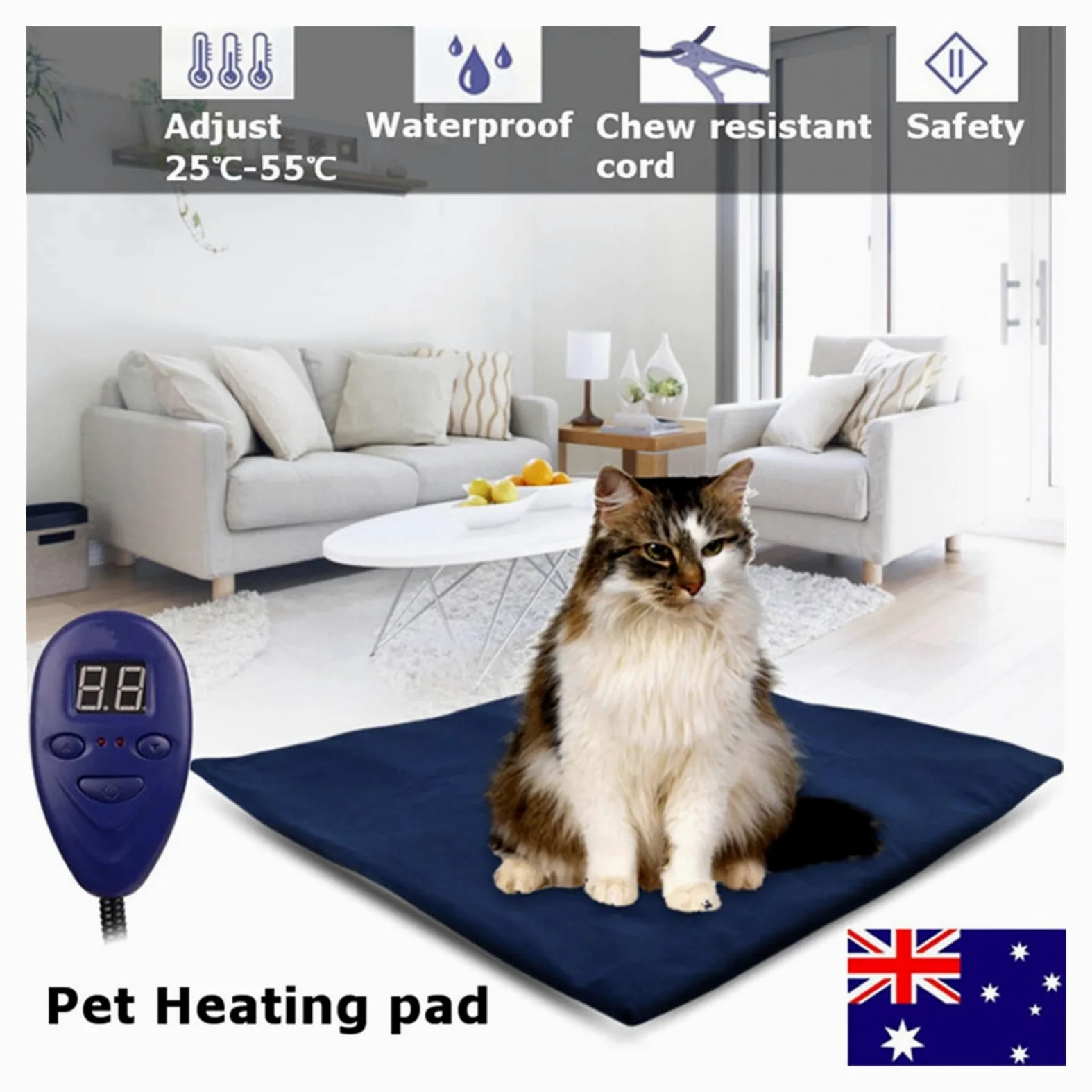Manta térmica for mascotas Manta eléctrica for perros Almohadilla térmica for perros Cama for perros Impermeable Anti-mordedura Cojín de temperatura ajustable Estera térmica for mascotas 40 * 30 cm /