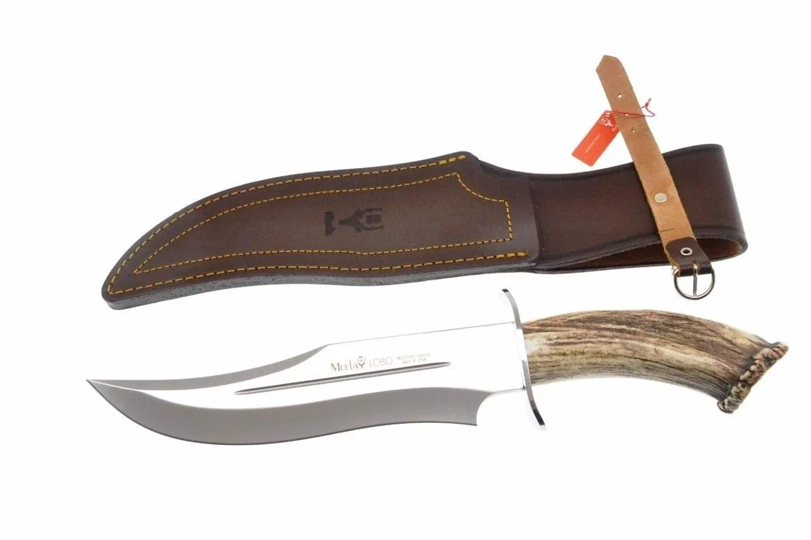Muela Cuchillo de caza LOBO-23S hoja acero inoxidable MoVa 23 cm asta ciervo