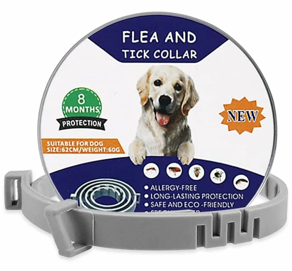 aiMaKE Tamaño Ajustable Collar Antiparasitos para Perro, Collar Antipulgas, Collarcontra Pulgas Garrapatas y Mosquitos para Perros y Gatos, Duracion 8 Meses -63cm