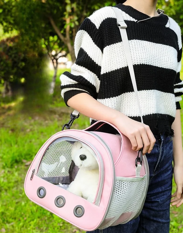 Pequeña bolsa de transporte para mascotas, bolsa de transporte para animales pequeños, caja de transporte para gatos, con correa para el hombro, bolsa de transporte para cobayas, bolsa de transporte