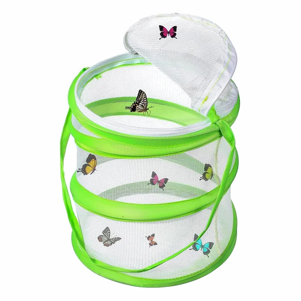 Jaula Plegable para Mariposas, Valla para Insectos, diseño portátil, Captura de Insectos, educación científica, Red de cría para Mariposas/luciérnagas/Plantas