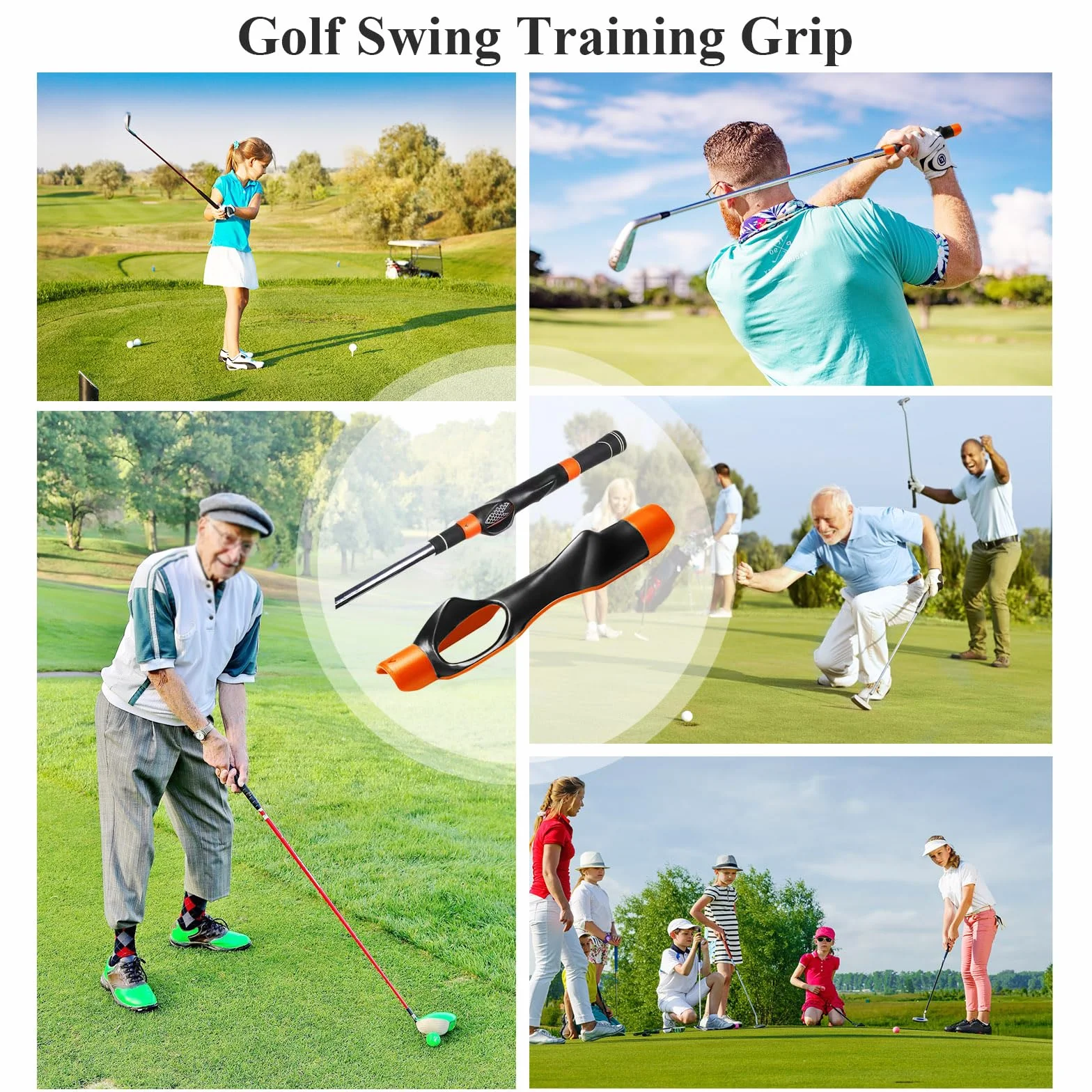 Entrenador de agarre de golf, simulador de swing para posicion correcta de la mano