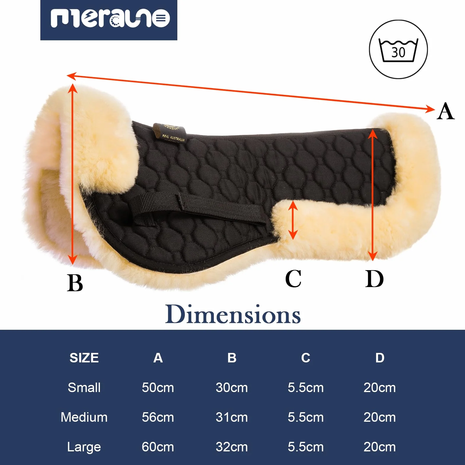 Lambskin - Cojín para silla de montar (piel de cordero)