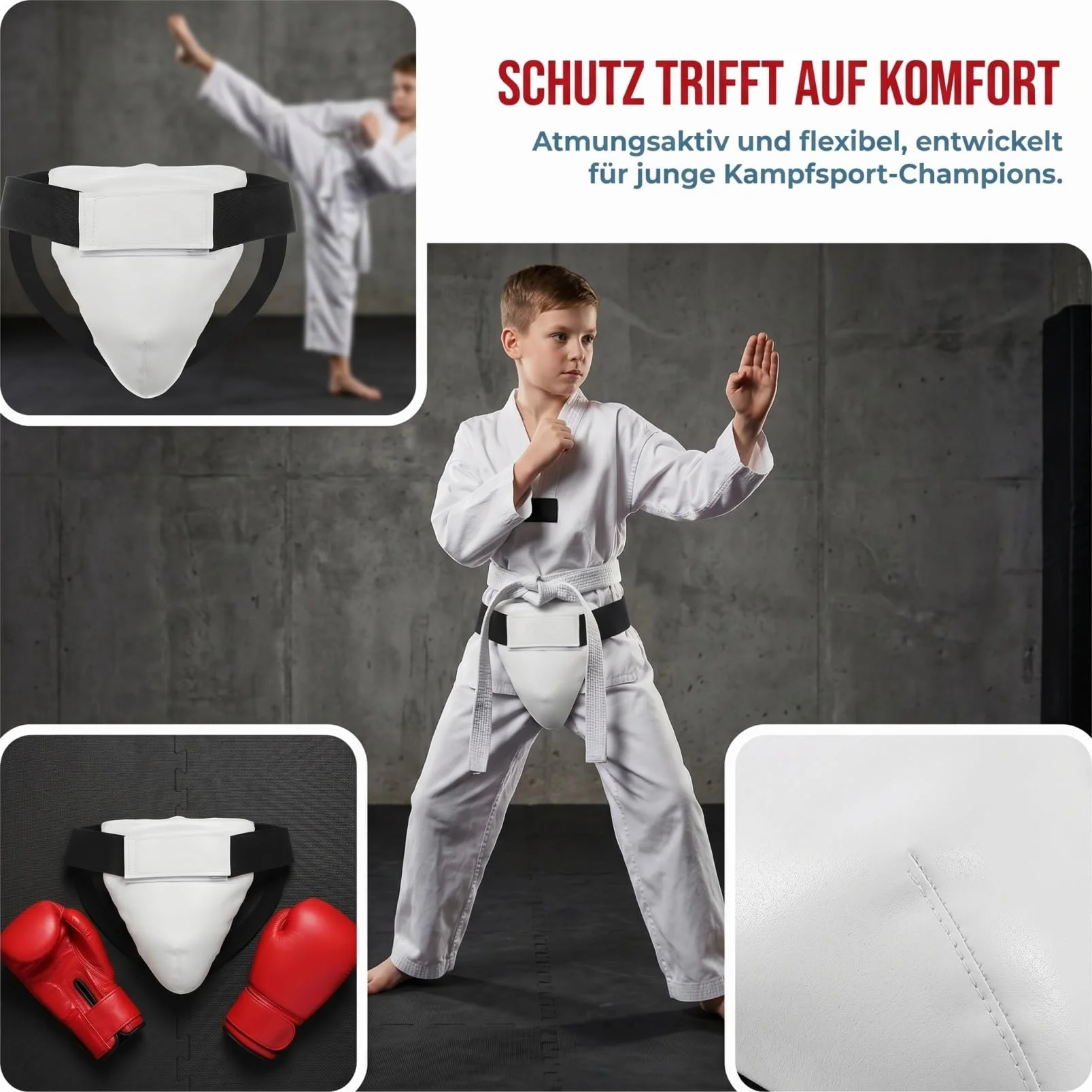 Protección Ingle para niños Taekwondo Kickboxing Artes Marciales protección abdominal