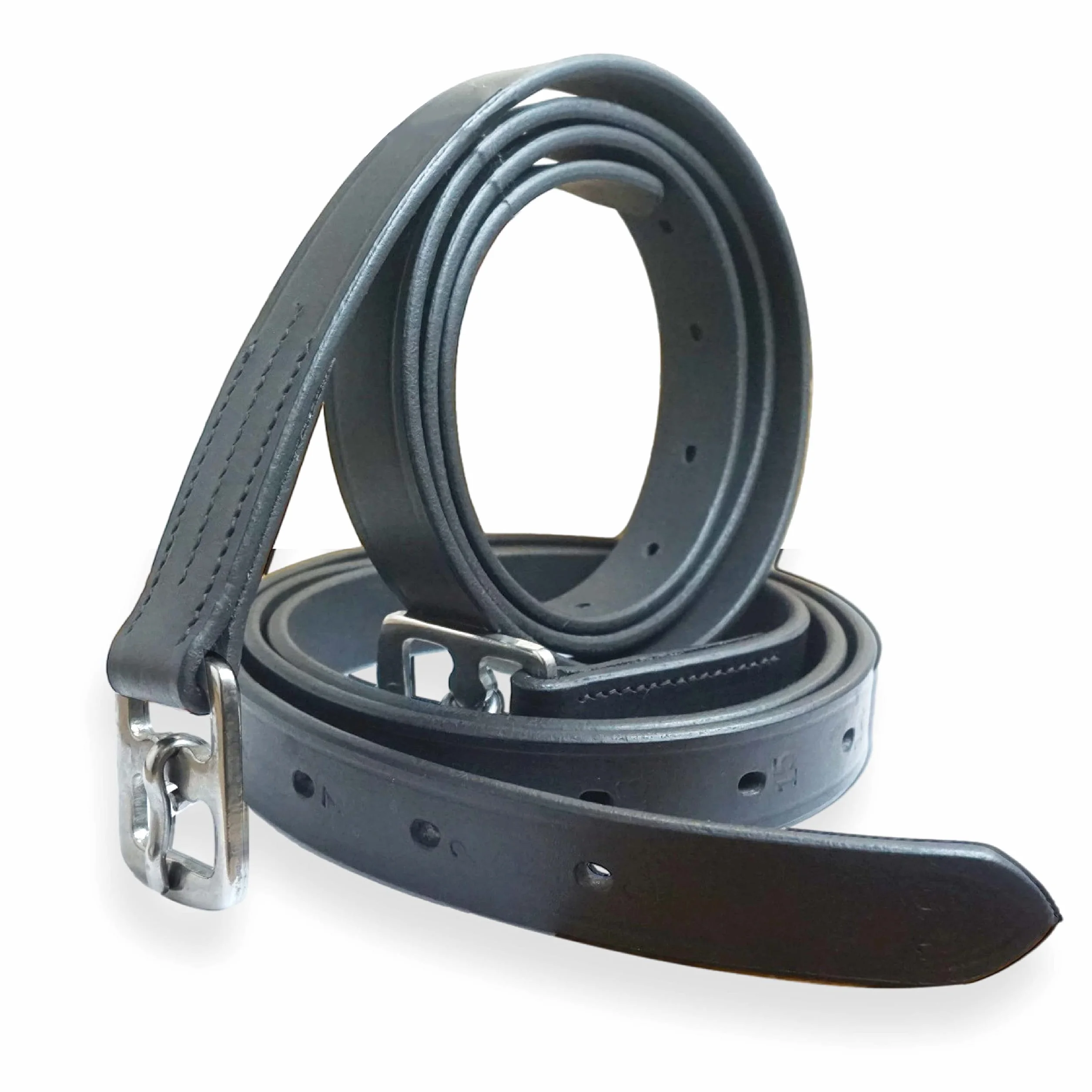 Pferdelinis Correa para estribos de piel negra 130 cm – 160 cm