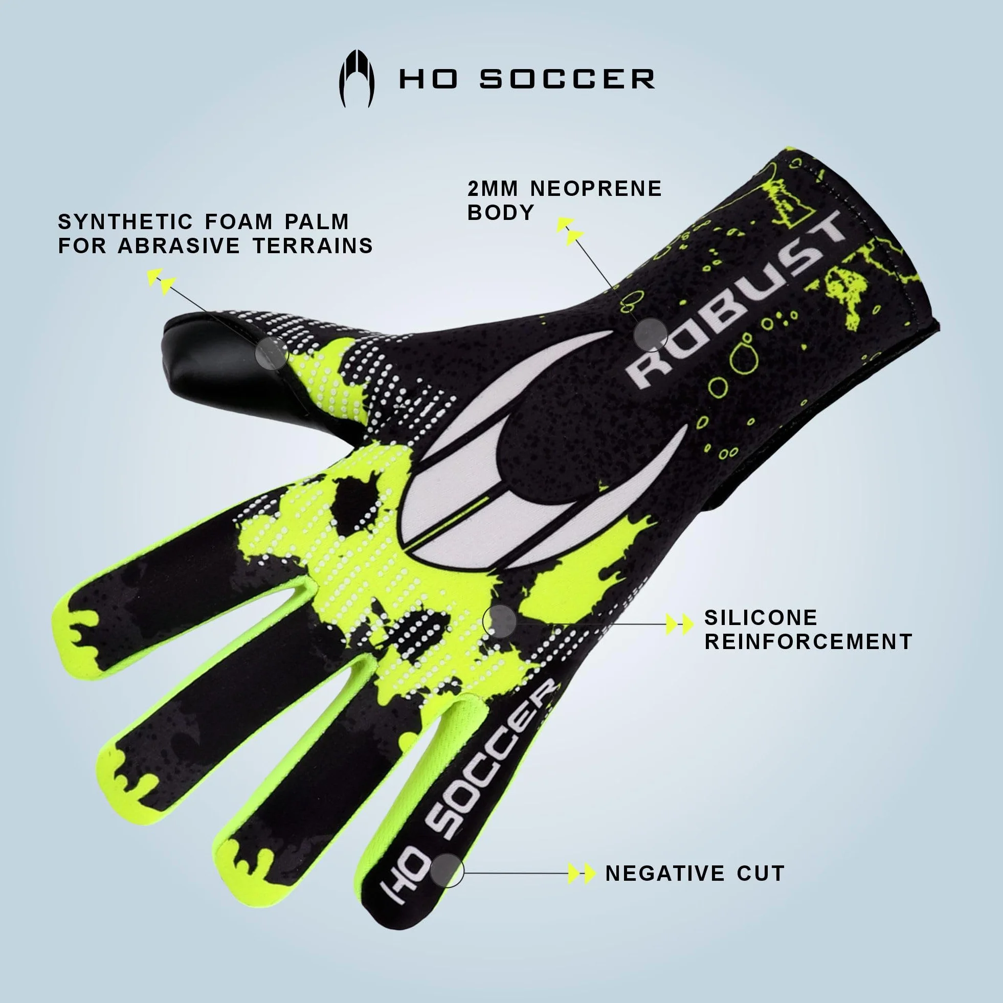 Guantes de Portero Ho Soccer Robust Lime Negro/Rojo 5,5