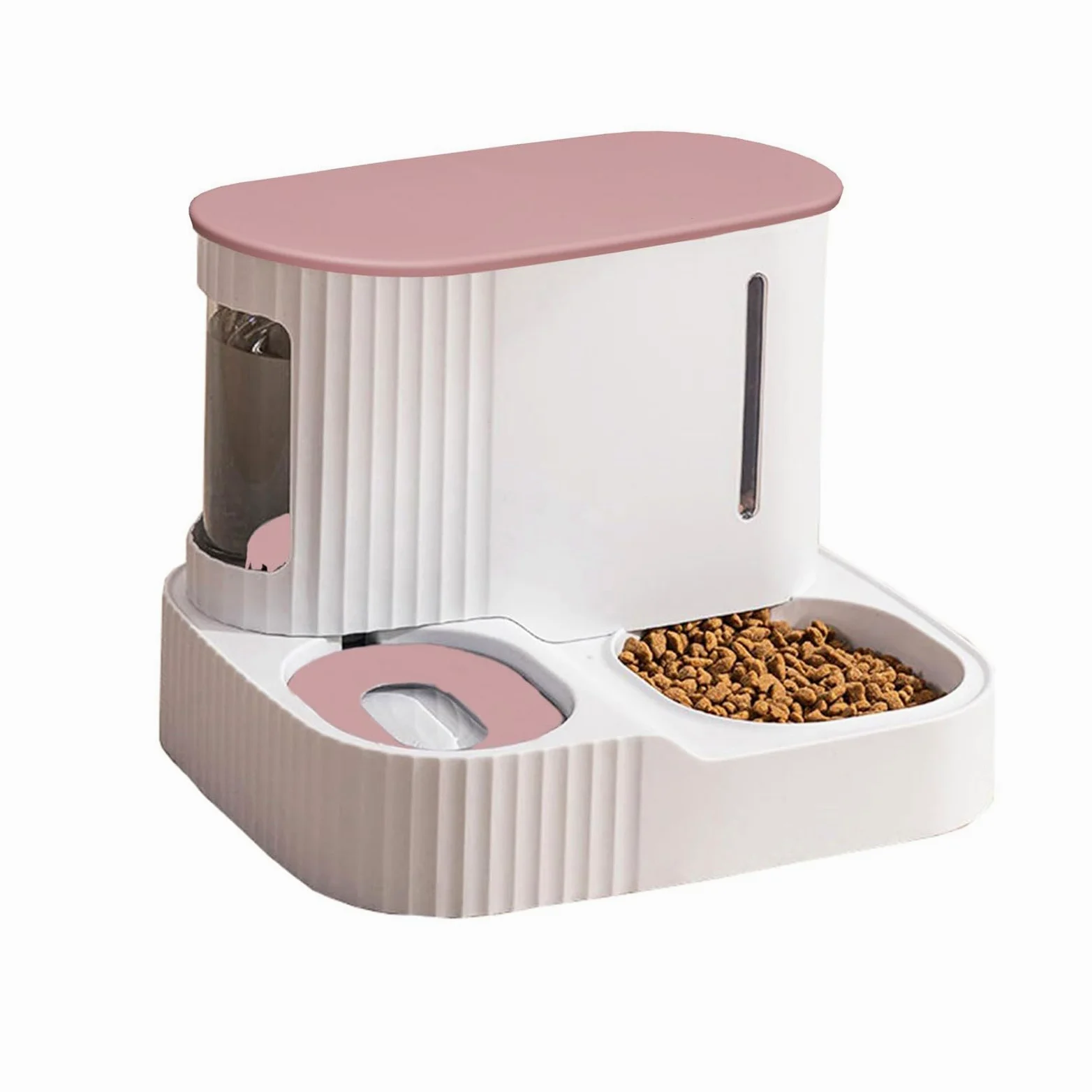Comedero automático for Perros y Gatos, Juego de alimentación Agua for Interiores, Color Rosa