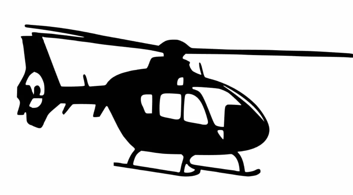 Pegatinas de helicóptero deportivo (9 x 4 cm)