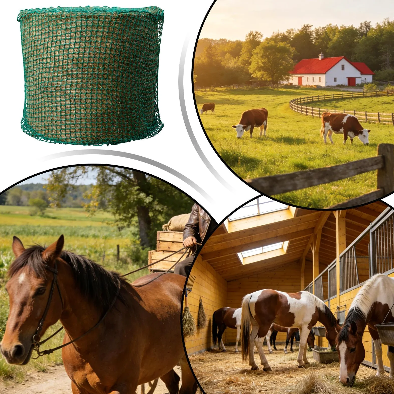 Red para Heno Bolsa de Alimento para Caballos | Bolsa Comedera Heno Cabras Establos Paddocks Entrenadores Instructores Veterinarios Escuela Equitación Ranchos Granjas
