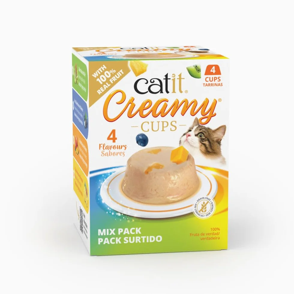 Golosina para Gatos Catit Creamy Cups, Surtido, 4x25g