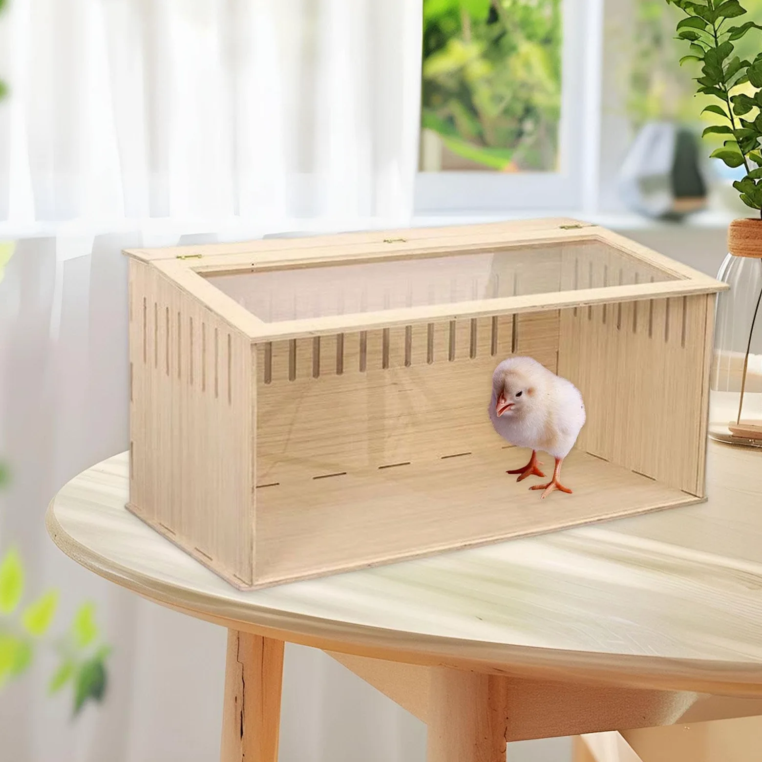 Jaula para Hámster Caja Nido de Madera Hábitat de Cría para Animales Pequeños Refugio con Ventilación Adecuada para Hámsters Ratones Erizos Cobayas Ch, Lados opacos 60cm