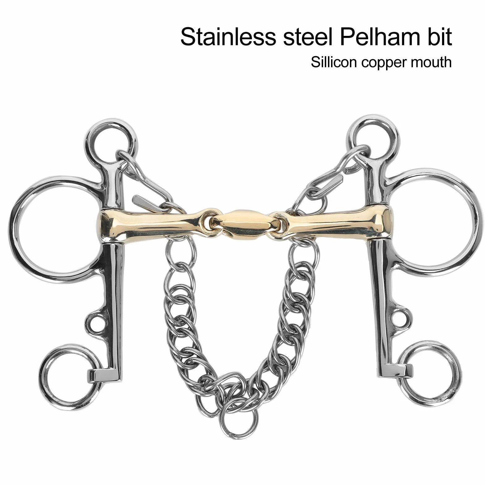 Pelham, acero inoxidable Pelham, broca Pelham de boca articulada, broca para caballo, accesorio para broca Pelham de acero inoxidable